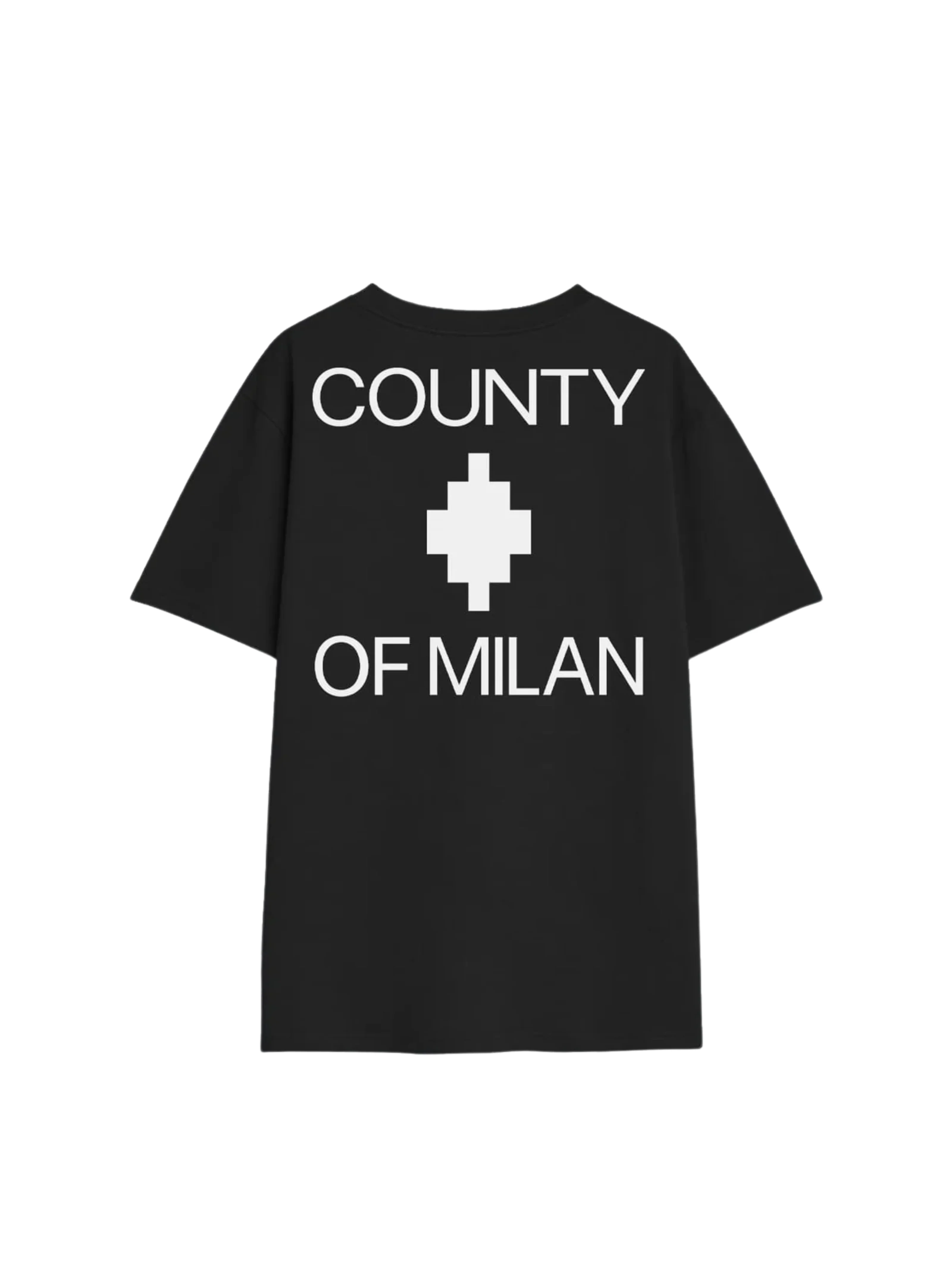T-Shirt County Of Milan nera con stampa logo posteriore - Image 2