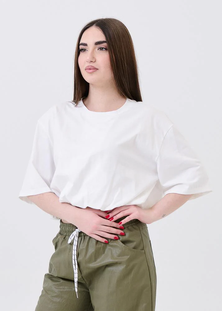 T-Shirt crop Haveone bianca a palloncino - Image 2