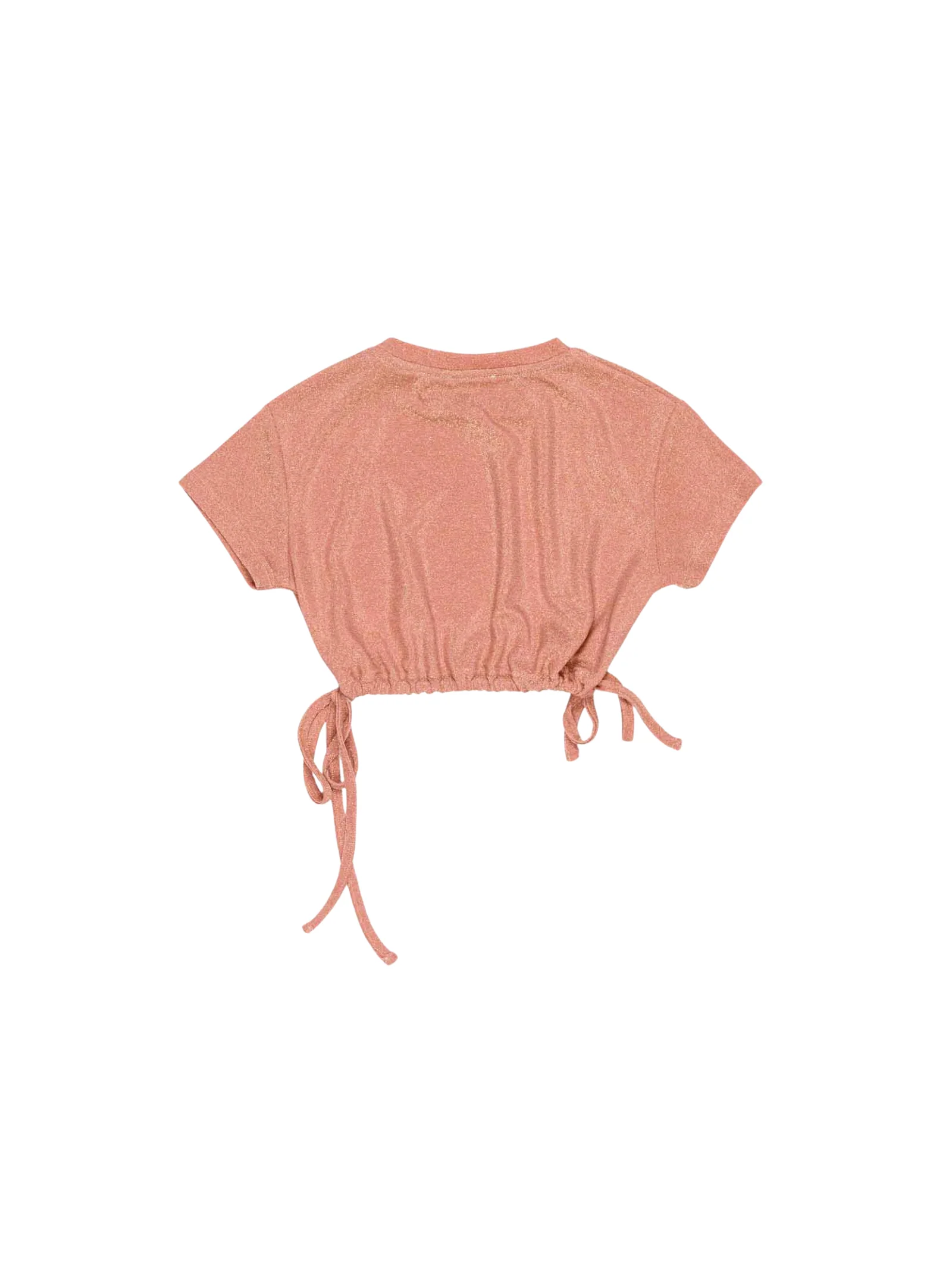 T-Shirt crop Lulù By Miss Grant albicocca con coulisse laterali - Image 2