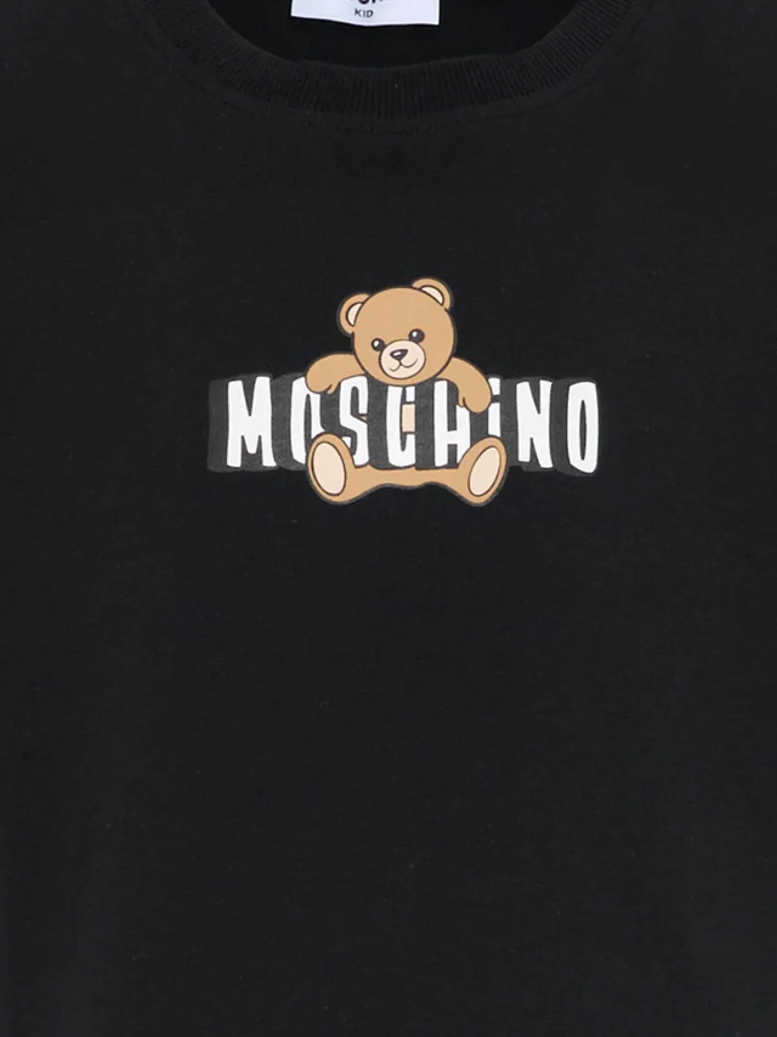 T-Shirt crop Moschino nera con teddy bear - Image 3