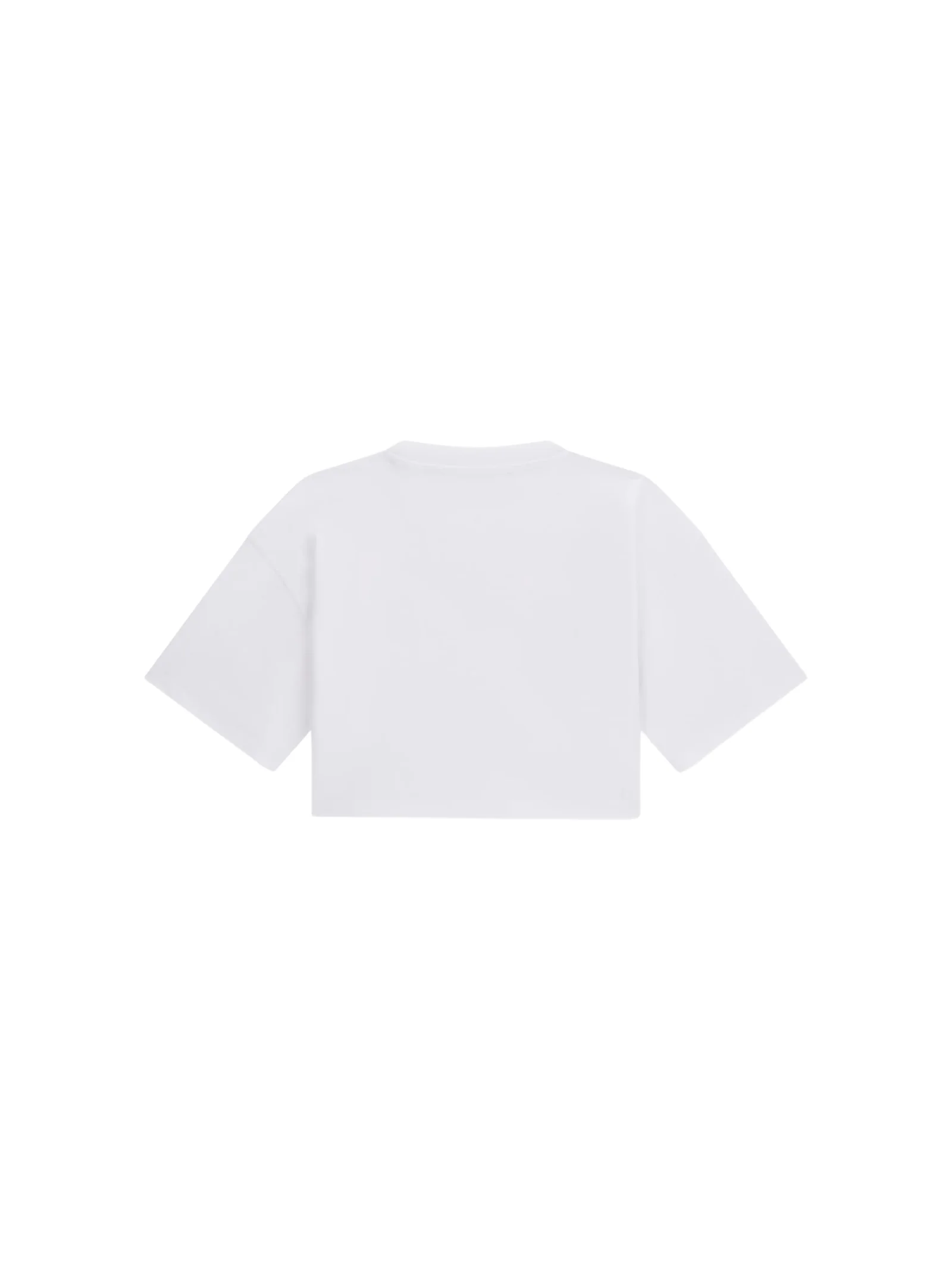 T-Shirt cropped Guess bianca con logo arcobaleno - Image 2