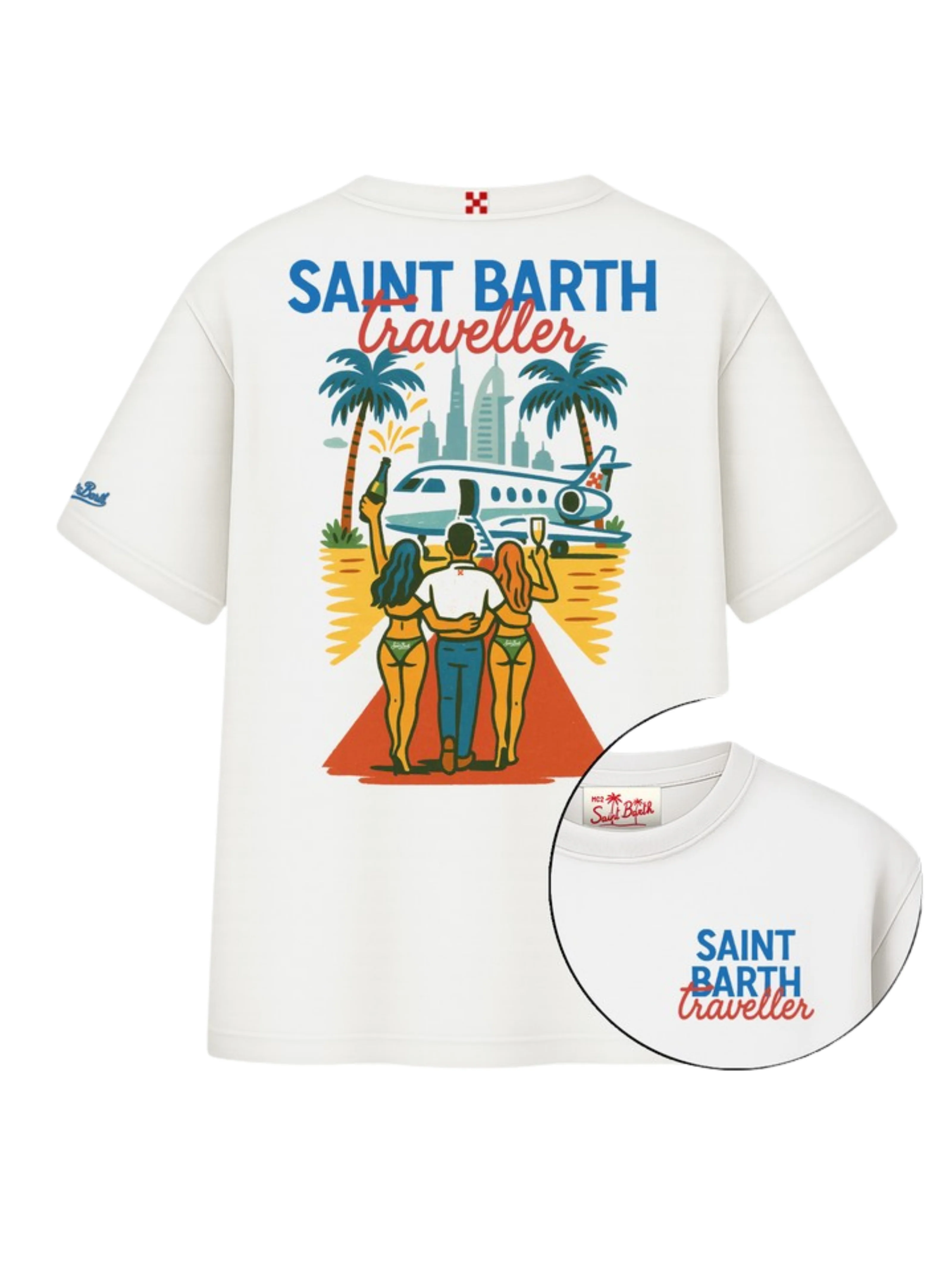 T-Shirt "Delmar" Saint Barth bianca "Saint Barth Traveller"