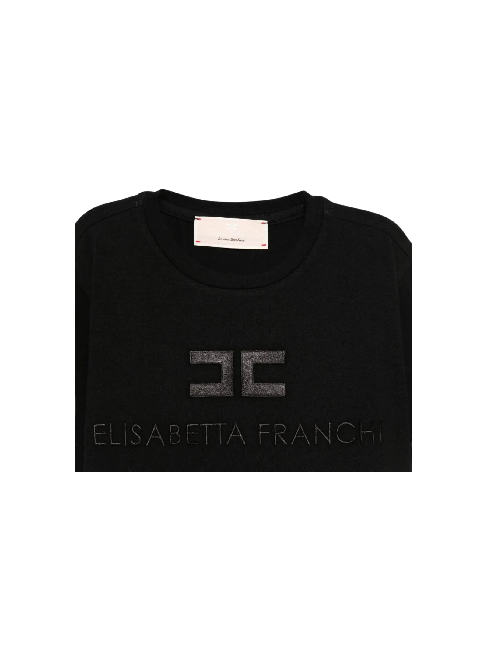 T-Shirt Elisabetta Franchi nera con logo - Image 3