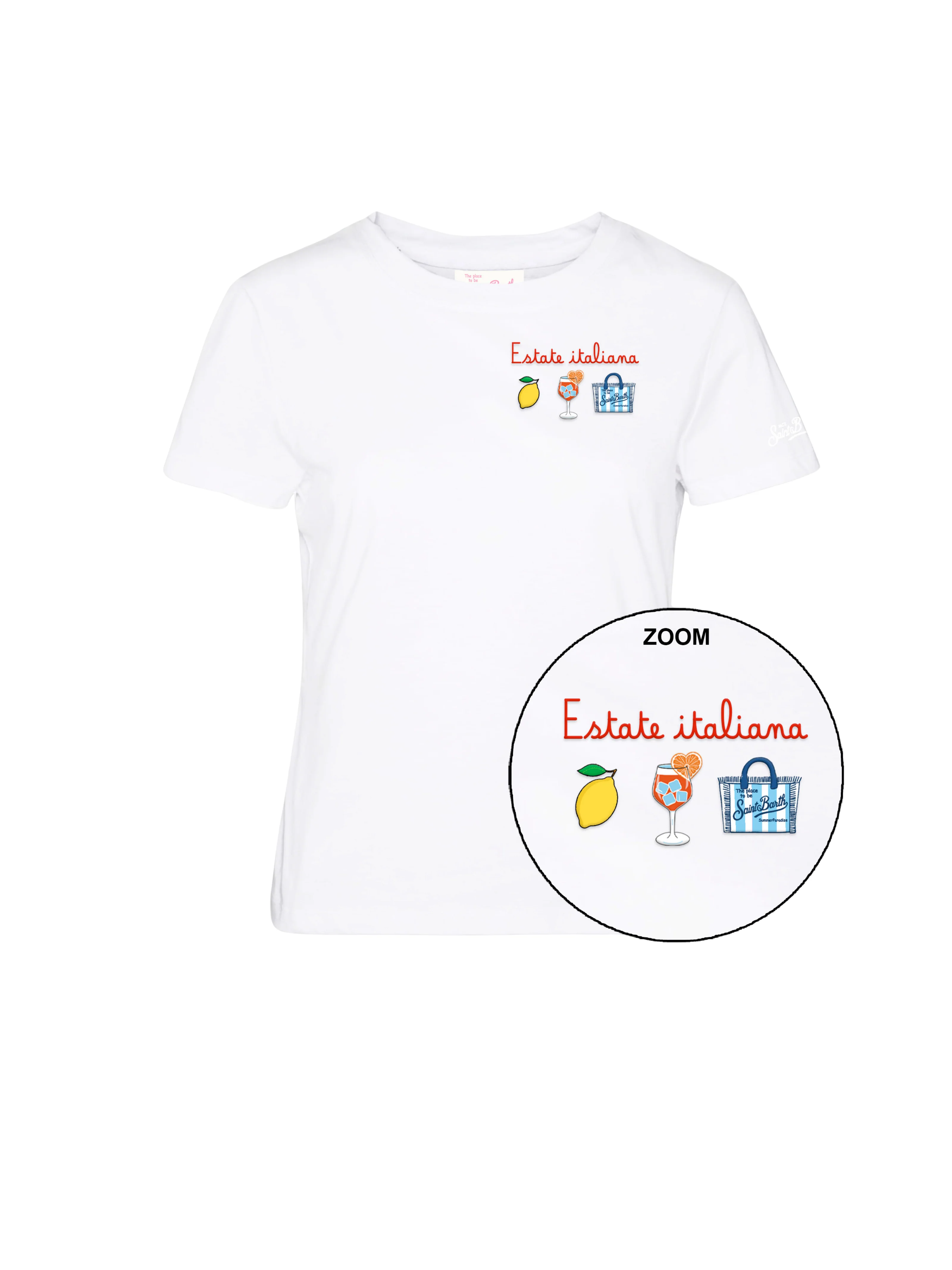 T-Shirt "Emilie" Saint Barth bianca "Estate Italiana"