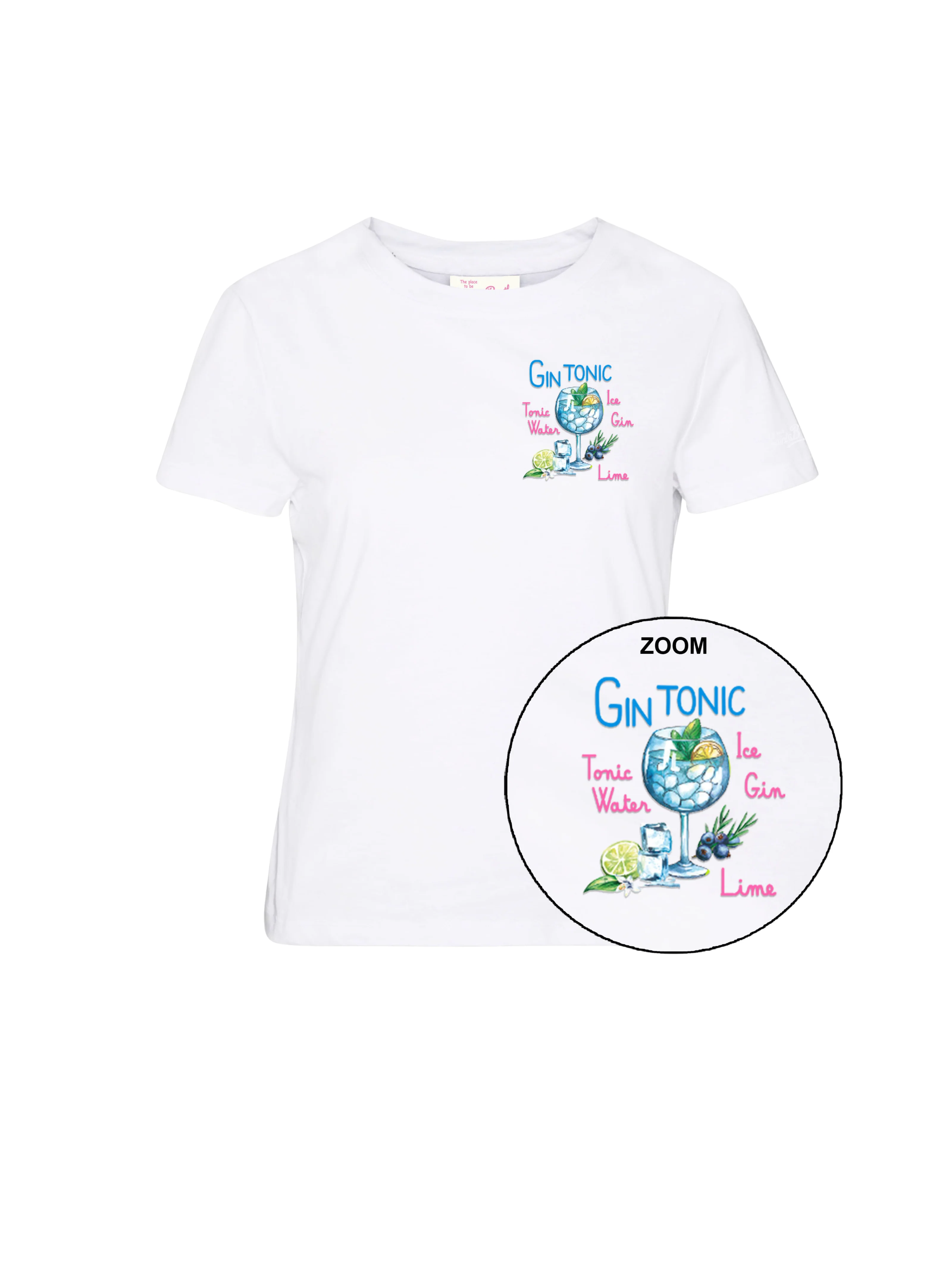 T-Shirt "Emilie" Saint Barth bianca "Gin Tonic"