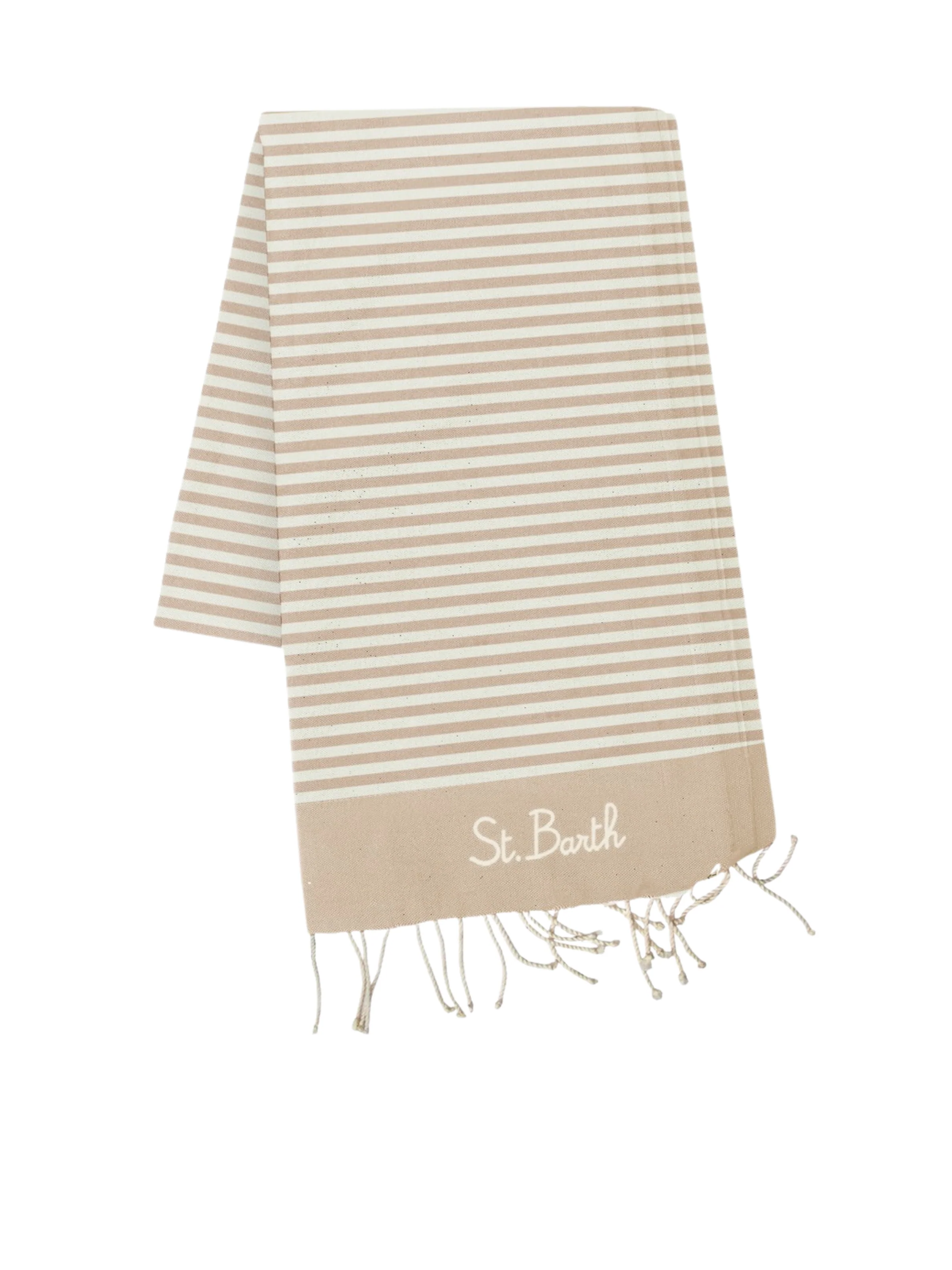 T-Shirt "Foutas" Saint Barth beige a righe sottili