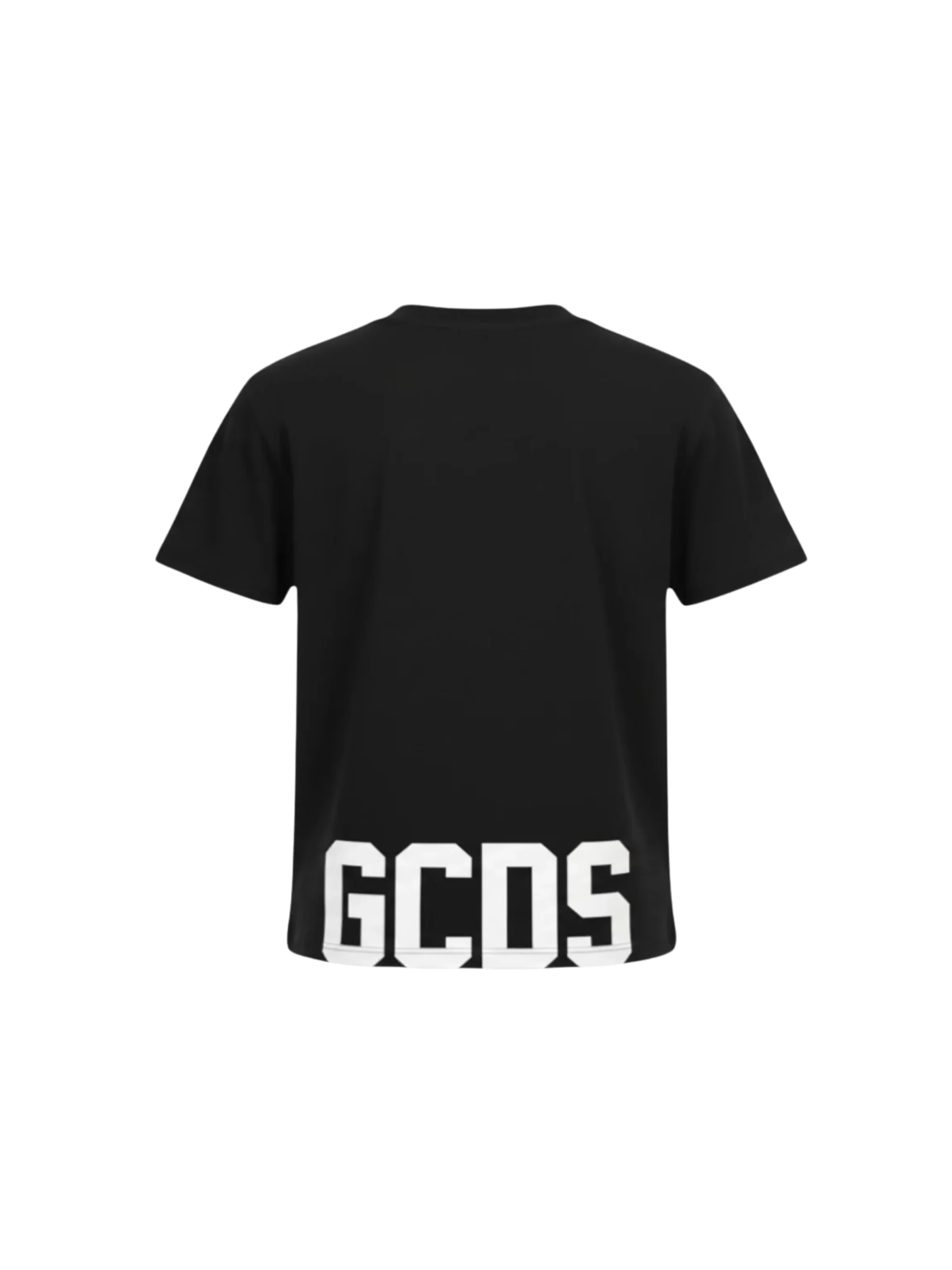 T-Shirt GCDS nera con logo sul petto e sul fondo posteriore - Image 2