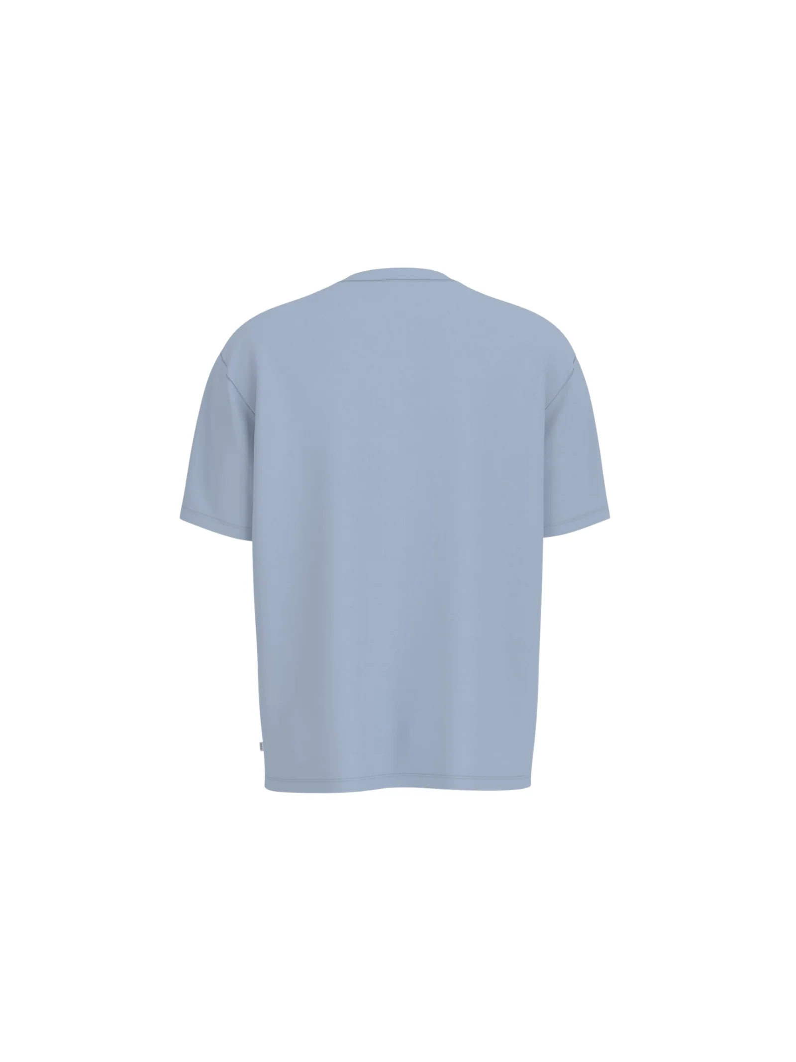 T-Shirt Guess azzurra con piccolo logo triangolare - Image 2