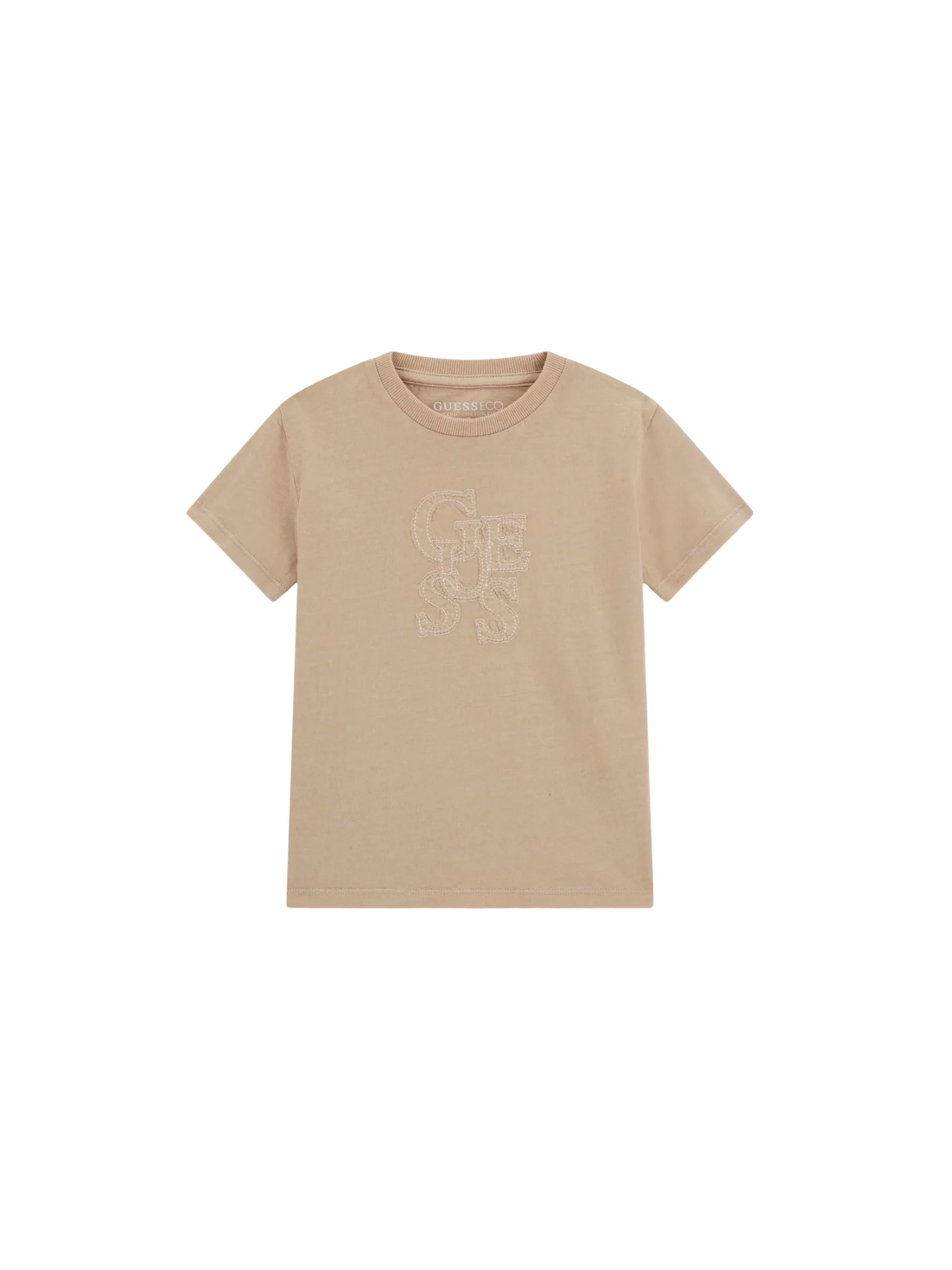 T-Shirt Guess beige con logo tono su tono