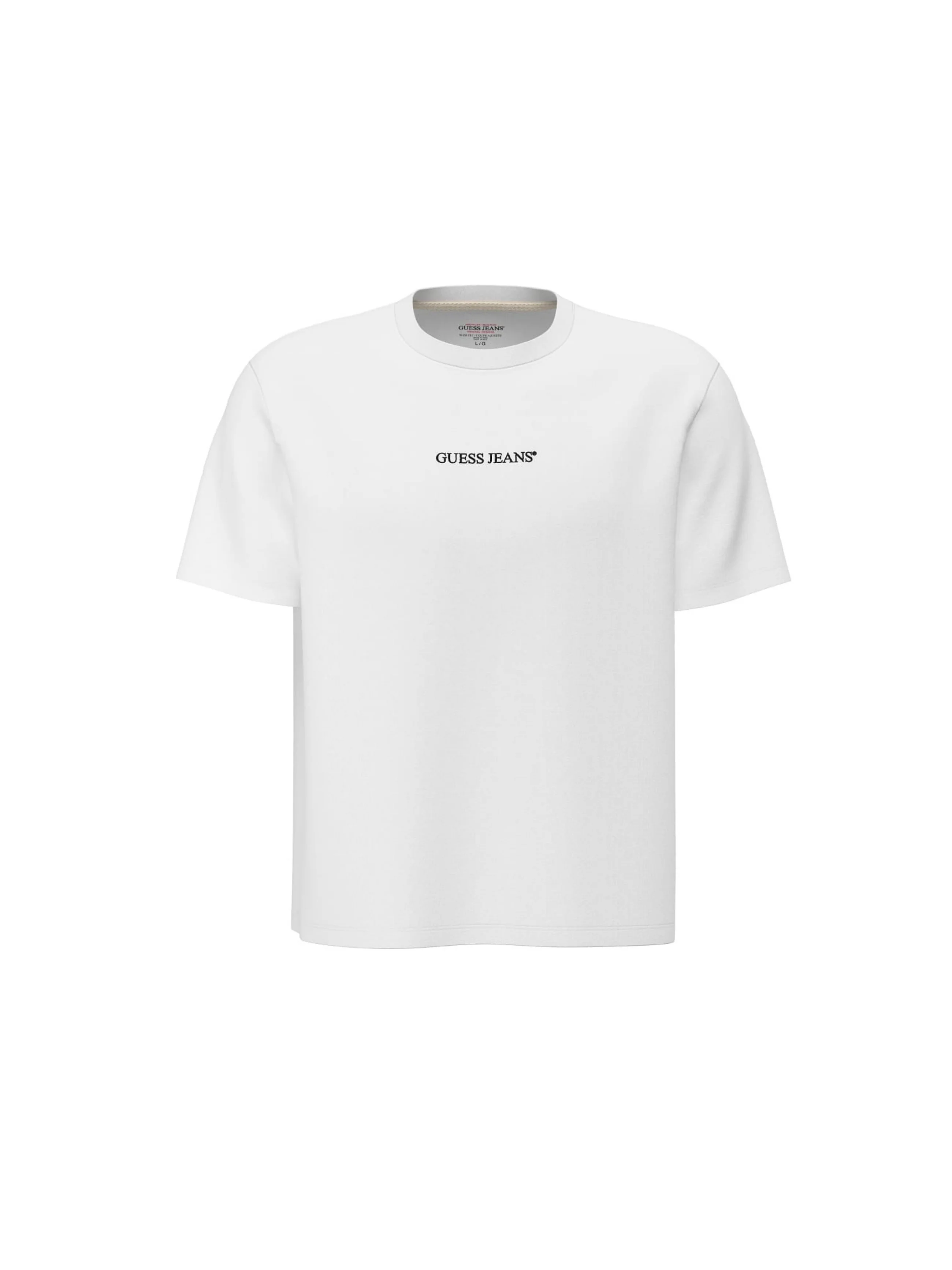 T-Shirt Guess bianca con logo a contrasto