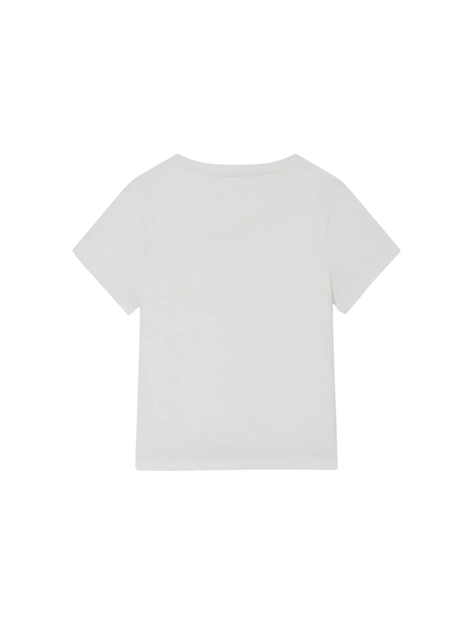 T-Shirt Guess bianca con logo triangolare rosso - Image 2