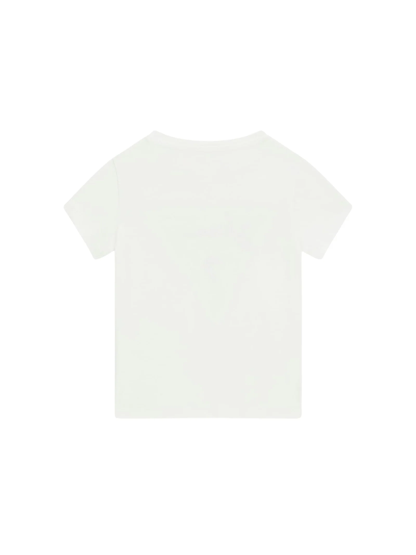 T-Shirt Guess bianca con stampa triangolare multicolor - Image 2