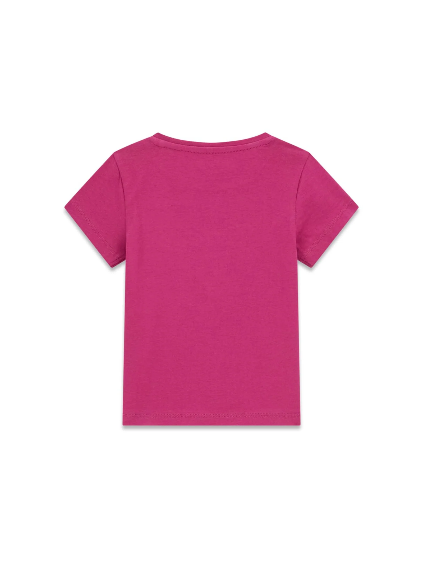 T-Shirt Guess fucsia con stampa triangolare - Image 2