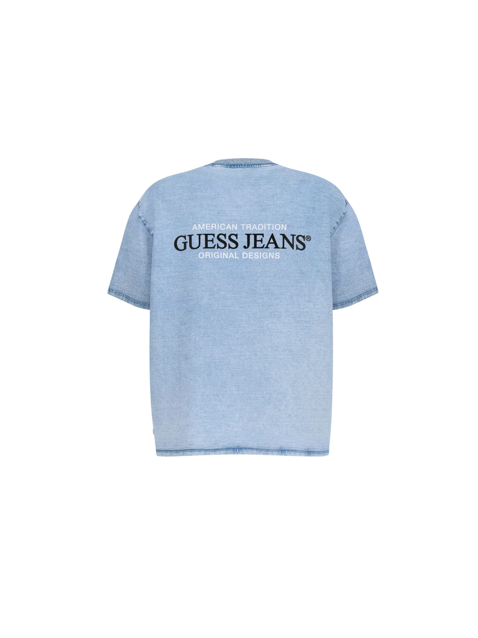 T-Shirt Guess in denim con logo - Image 2