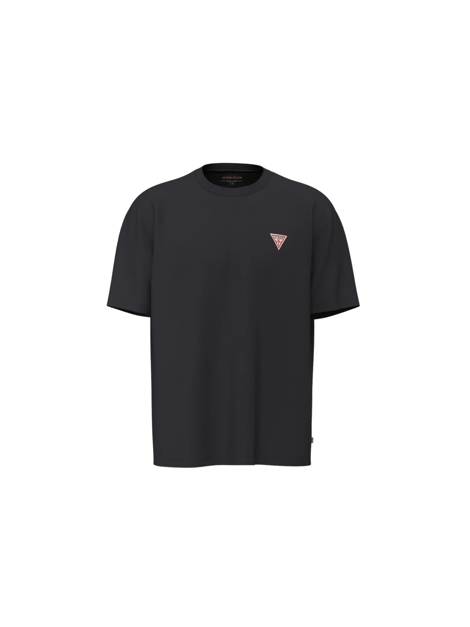 T-Shirt Guess nera con piccolo logo triangolare
