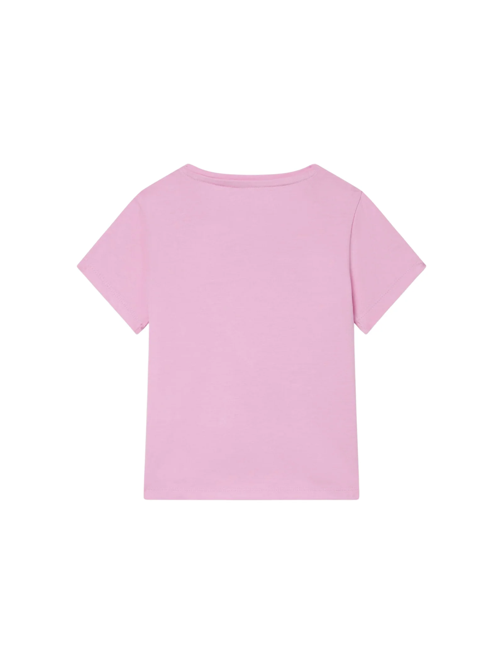 T-Shirt Guess rosa con logo triangolare rosso - Image 2