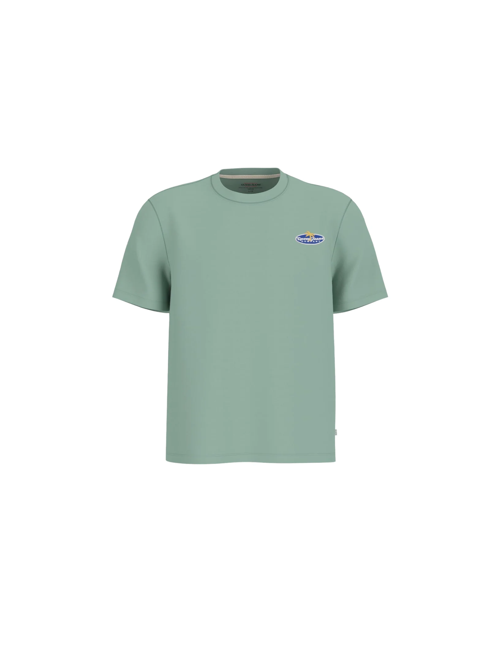 T-Shirt Guess verde con logo a contrasto