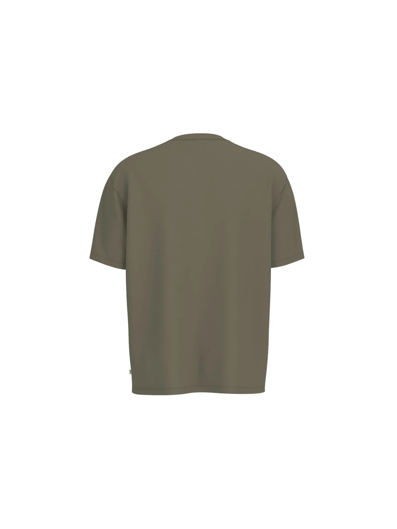 T-Shirt Guess verde militare con piccolo logo triangolare - Image 2