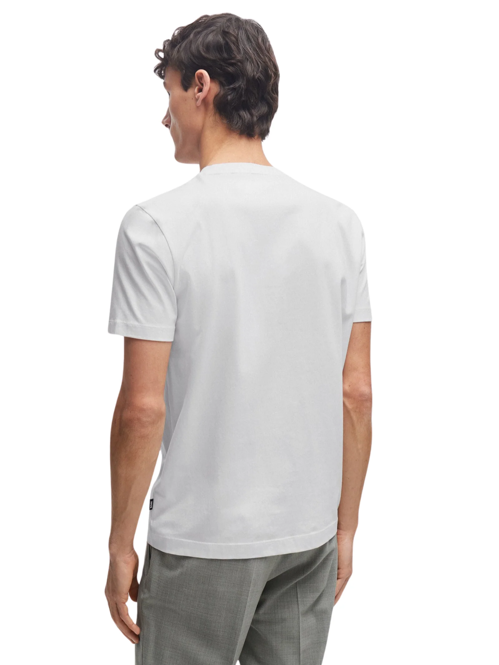 T-Shirt Hugo Boss bianca con logo stampato in gomma - Image 2