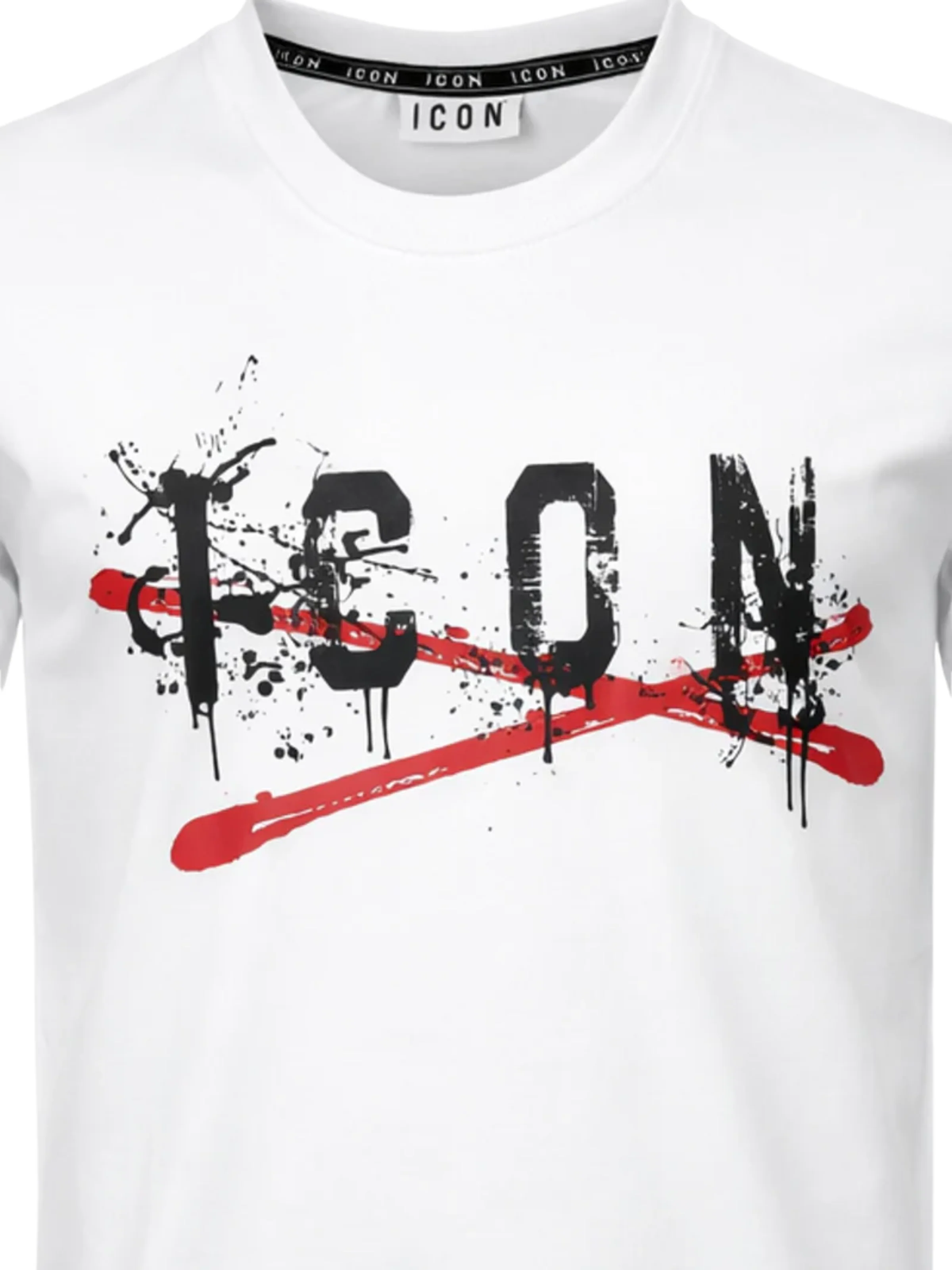 T-Shirt Icon bianca con logo e grafica a contrasto - Image 2