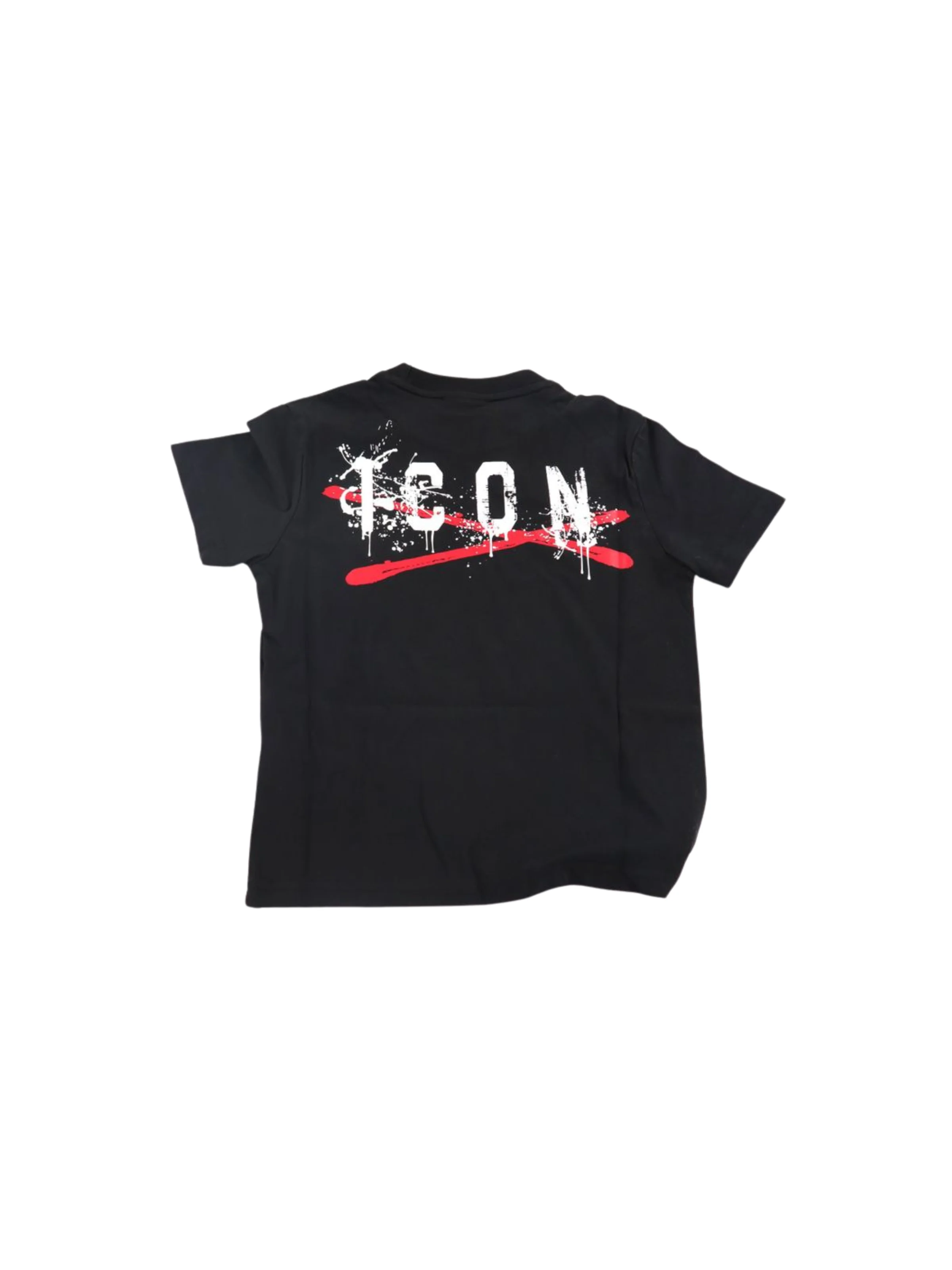 T-Shirt Icon nera con logo sul petto e maxi logo posteriore - Image 2