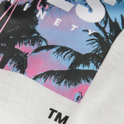 T-Shirt Jack & Jones avorio con stampa tropicale e logo - Image 3