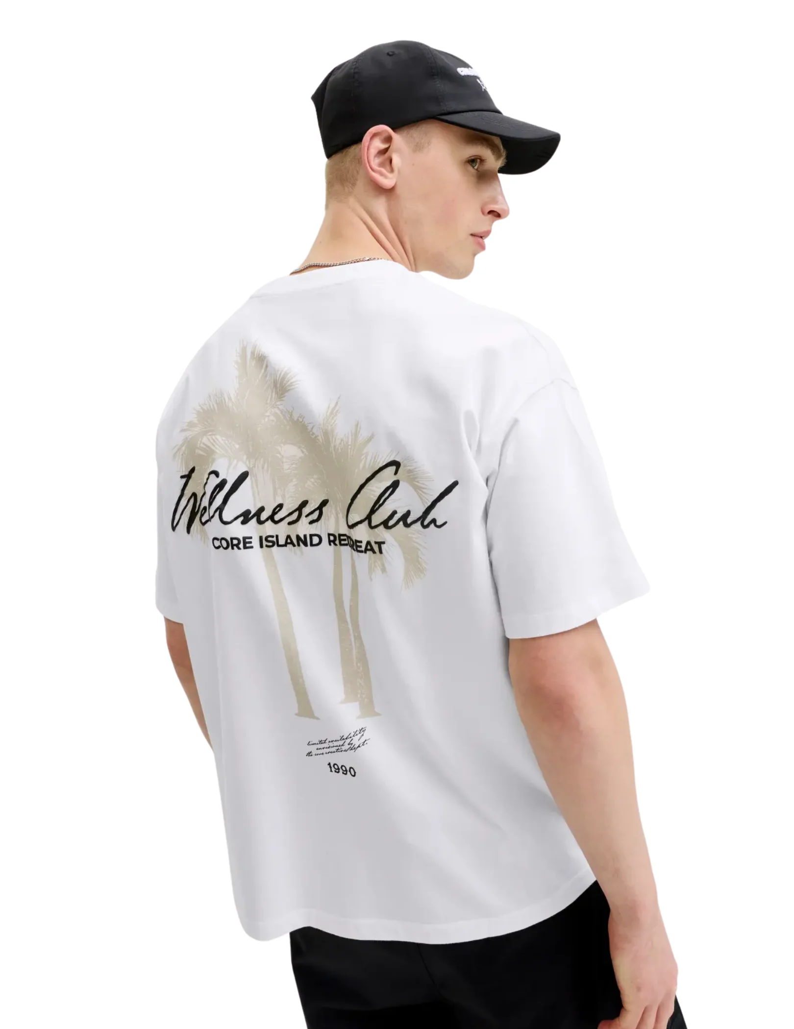 T-Shirt Jack & Jones bianca con grafica posteriore - Image 4