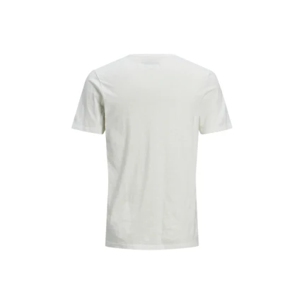 T-Shirt Jack & Jones bianco con bottoncini al collo - Image 2