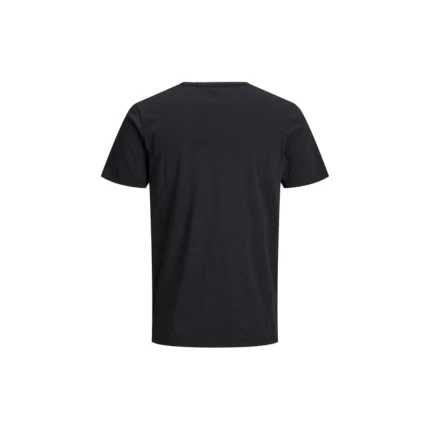 T-Shirt Jack & Jones nera con bottoncini al collo - Image 2