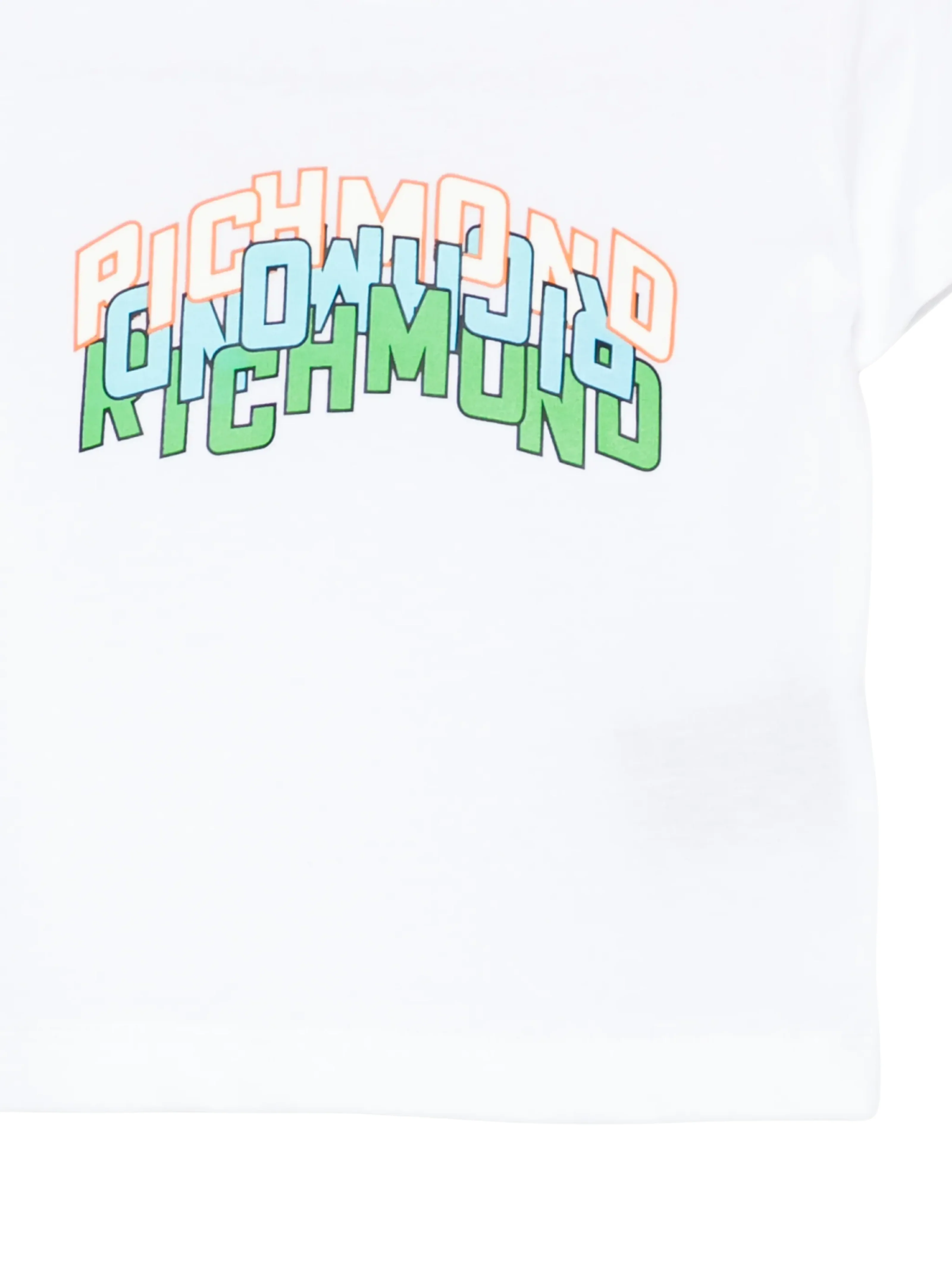T-Shirt John Richmond bianca con grafica logo multicolor - Image 3
