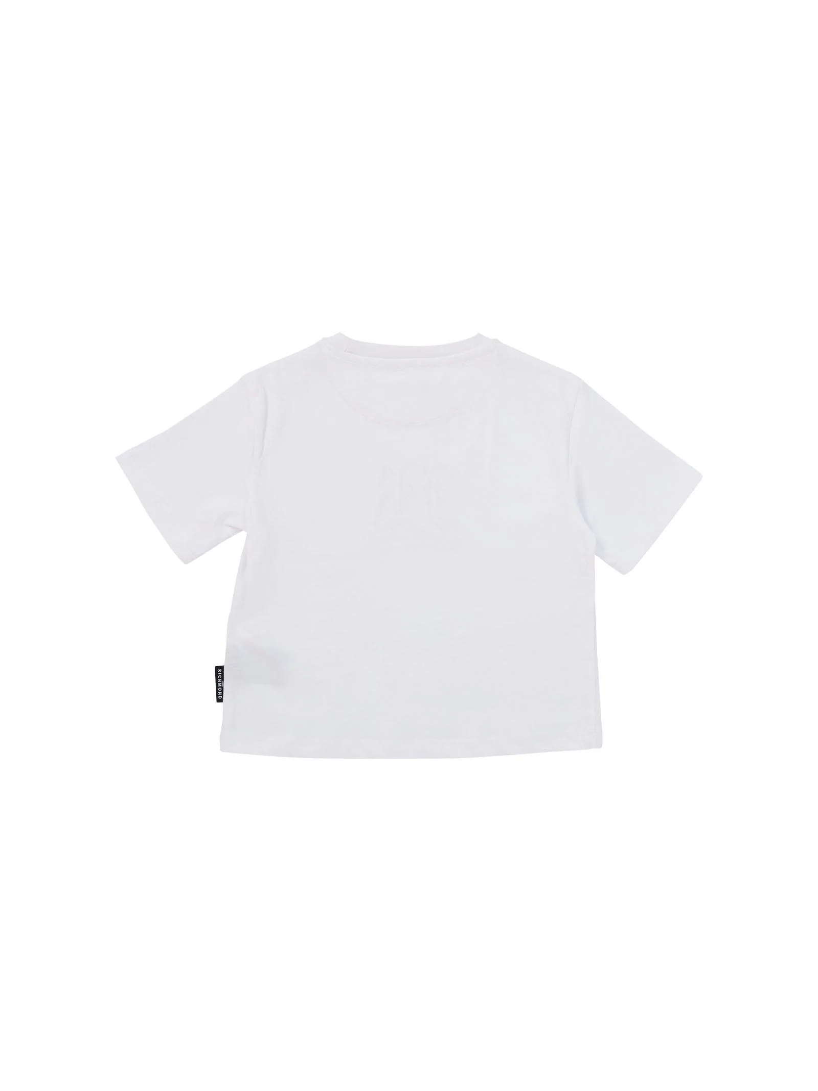 T-Shirt John Richmond bianca con logo "JR" effetto velluto - Image 2