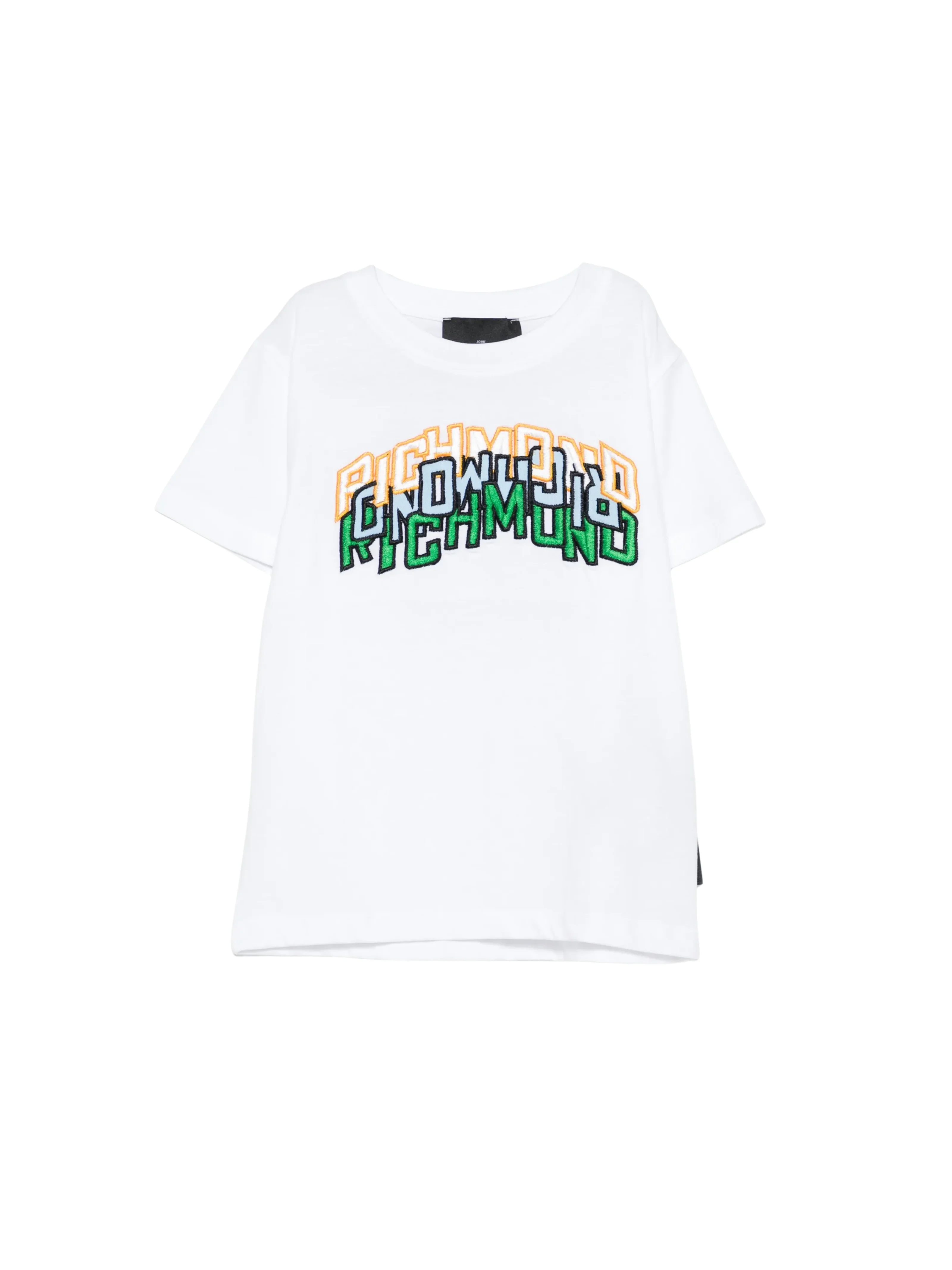 T-shirt John Richmond bianca con maxi logo grafico frontale
