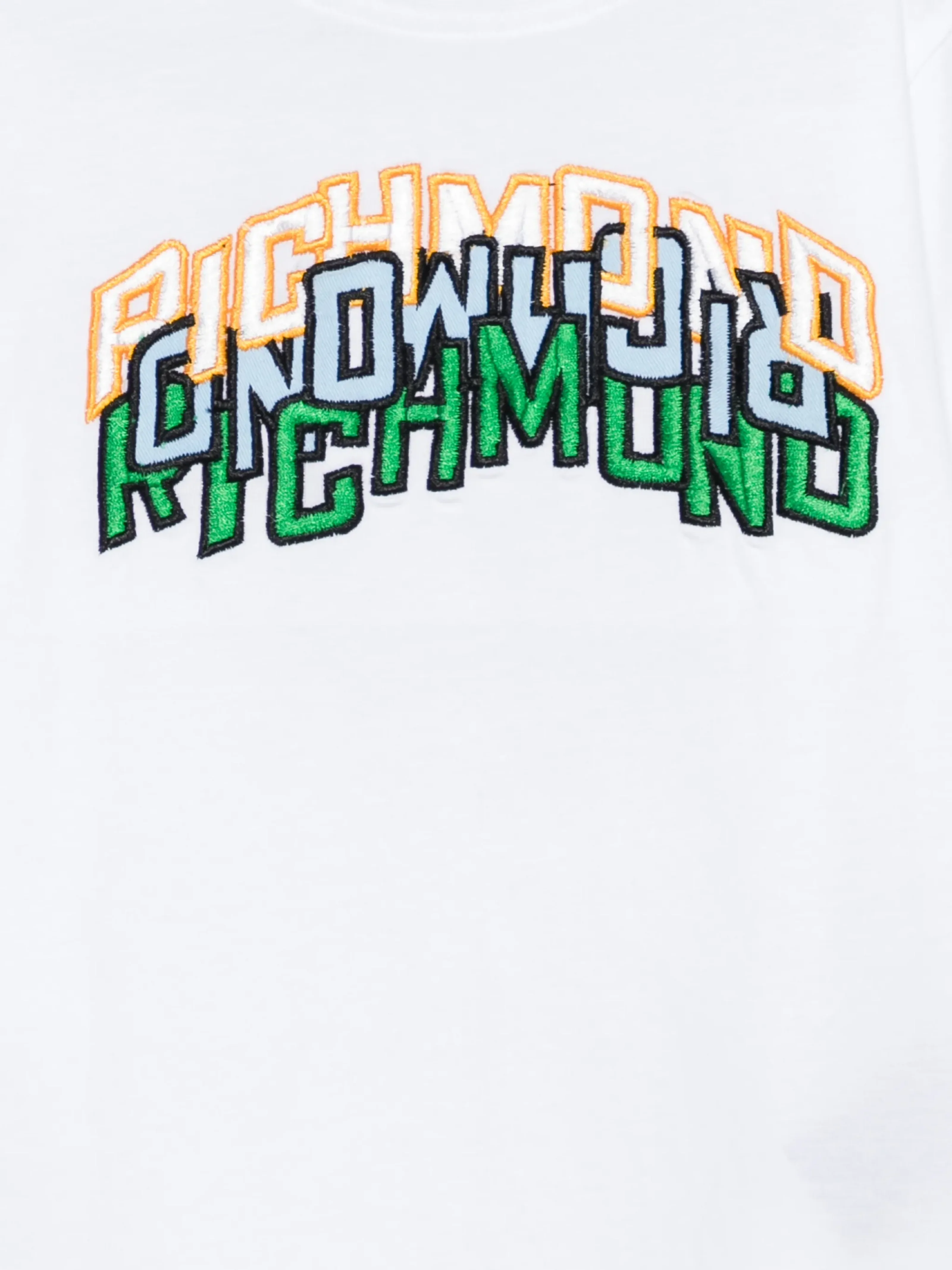 T-shirt John Richmond bianca con maxi logo grafico frontale - Image 3