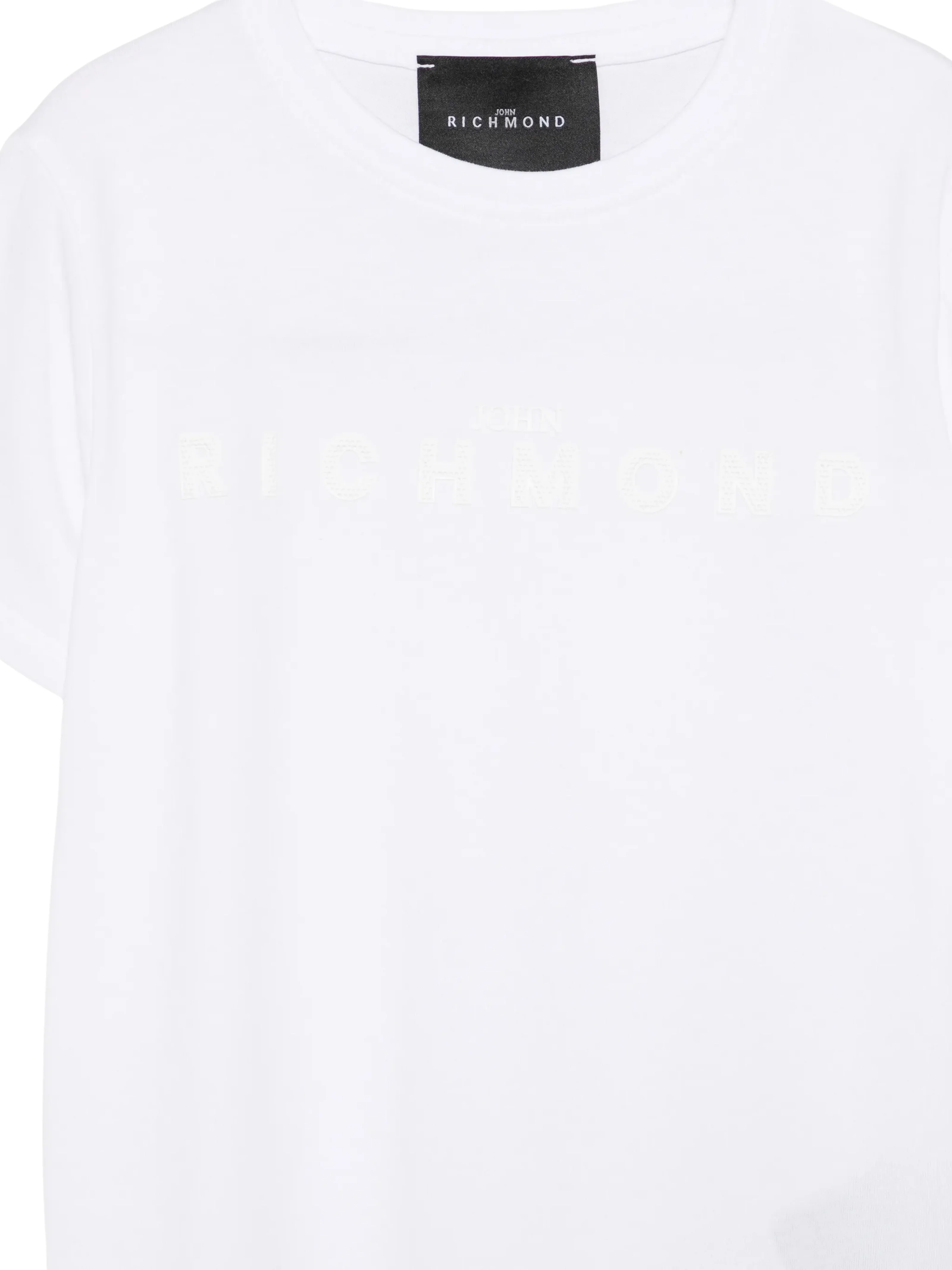 T-Shirt John Richmond bianco con logo tono su tono - Image 2
