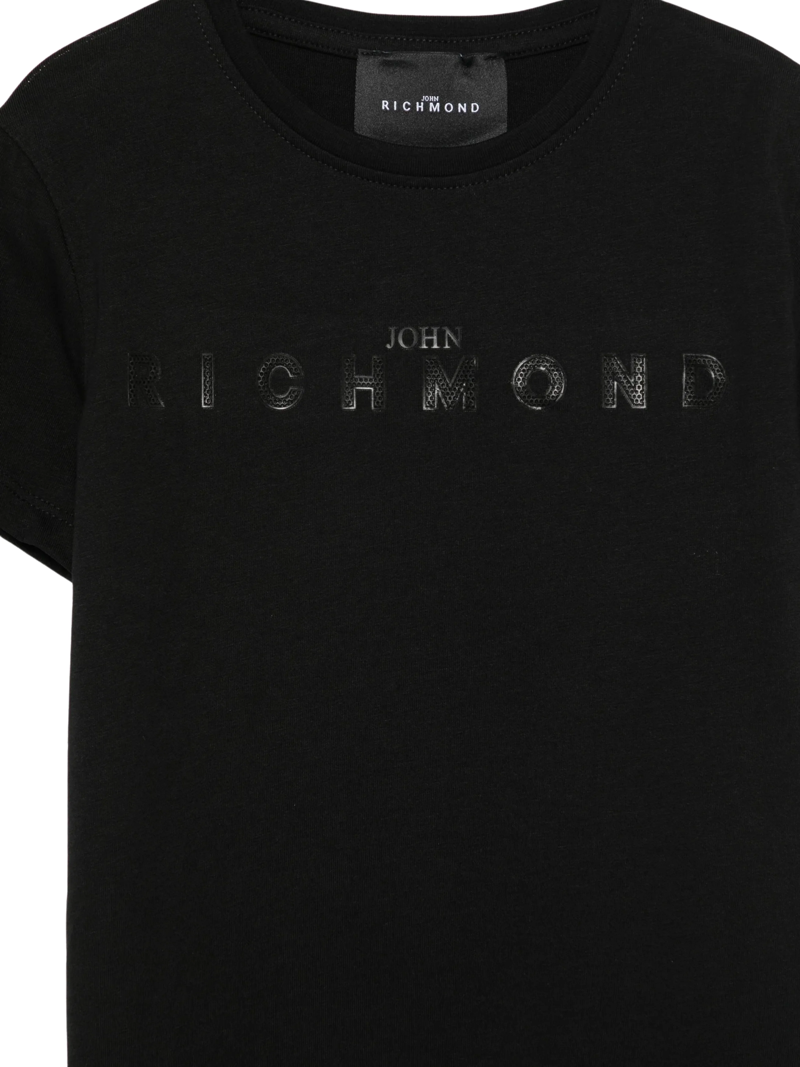 T-Shirt John Richmond nera con logo in rilievo sfumato - Image 3