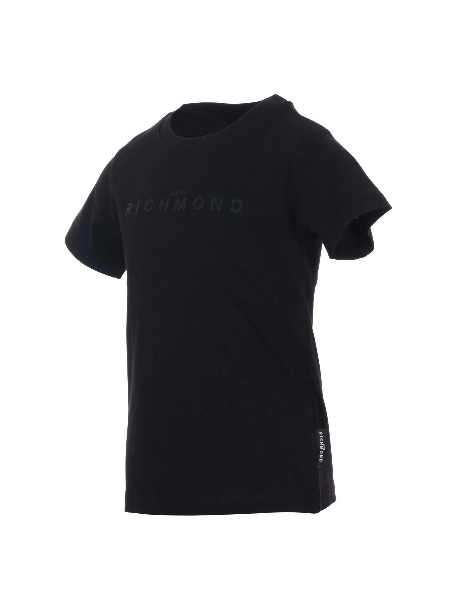 T-Shirt John Richmond nera con logo tono su tono - Image 2