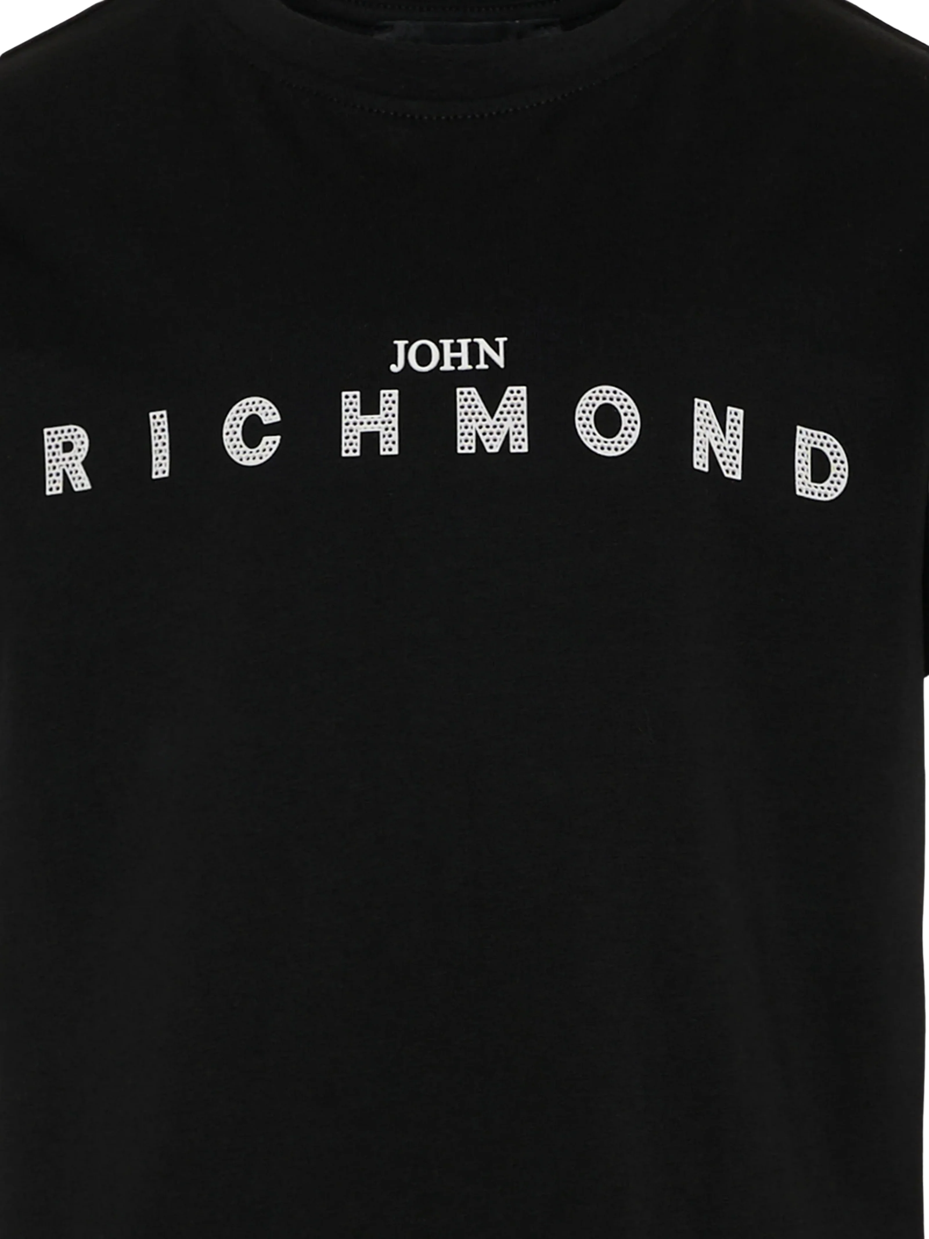 T-Shirt John Richmond nera con stampa maxi "Richmond" - Image 2
