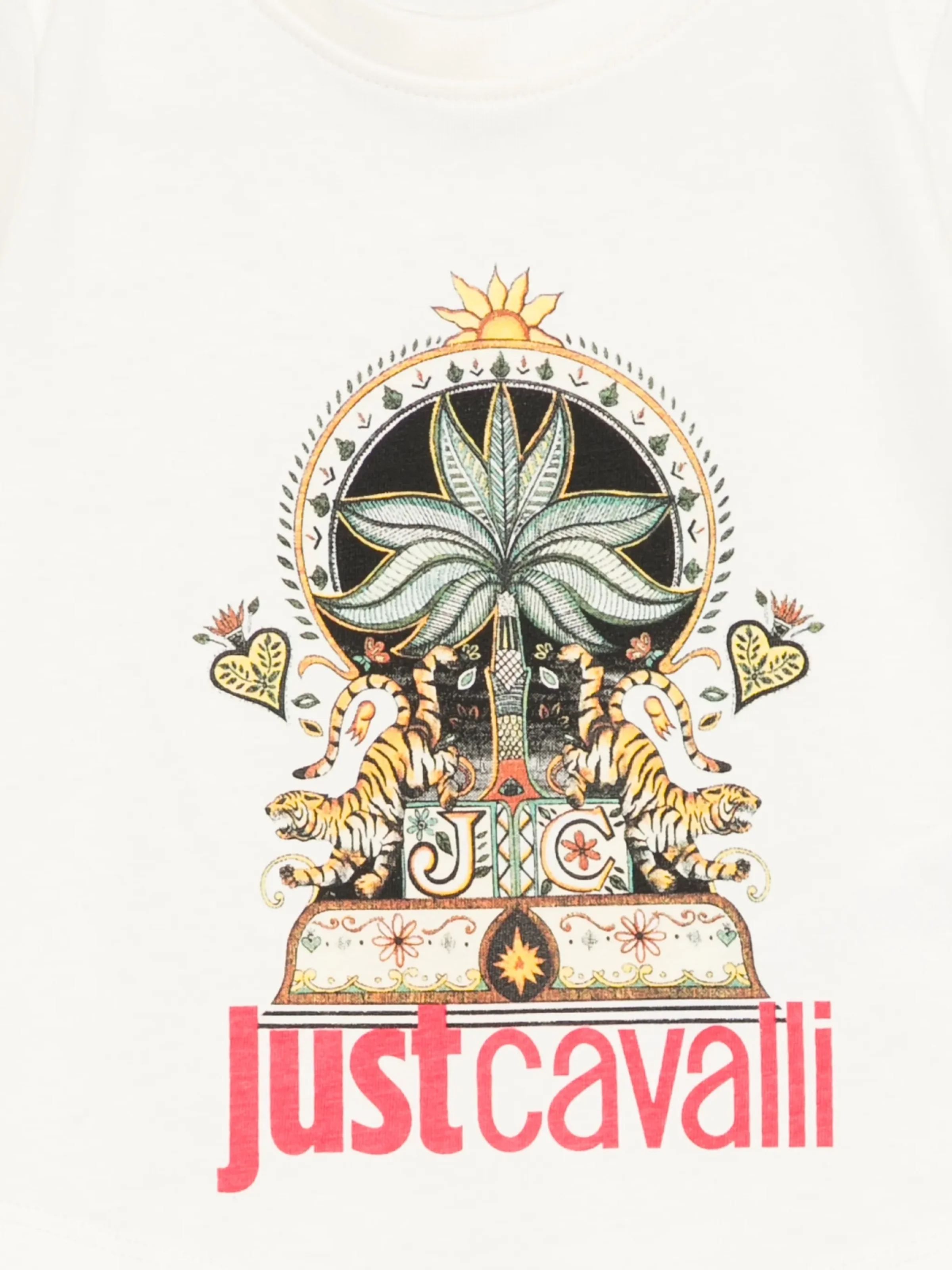 T-Shirt Just Cavalli bianca con grafica e logo - Image 3