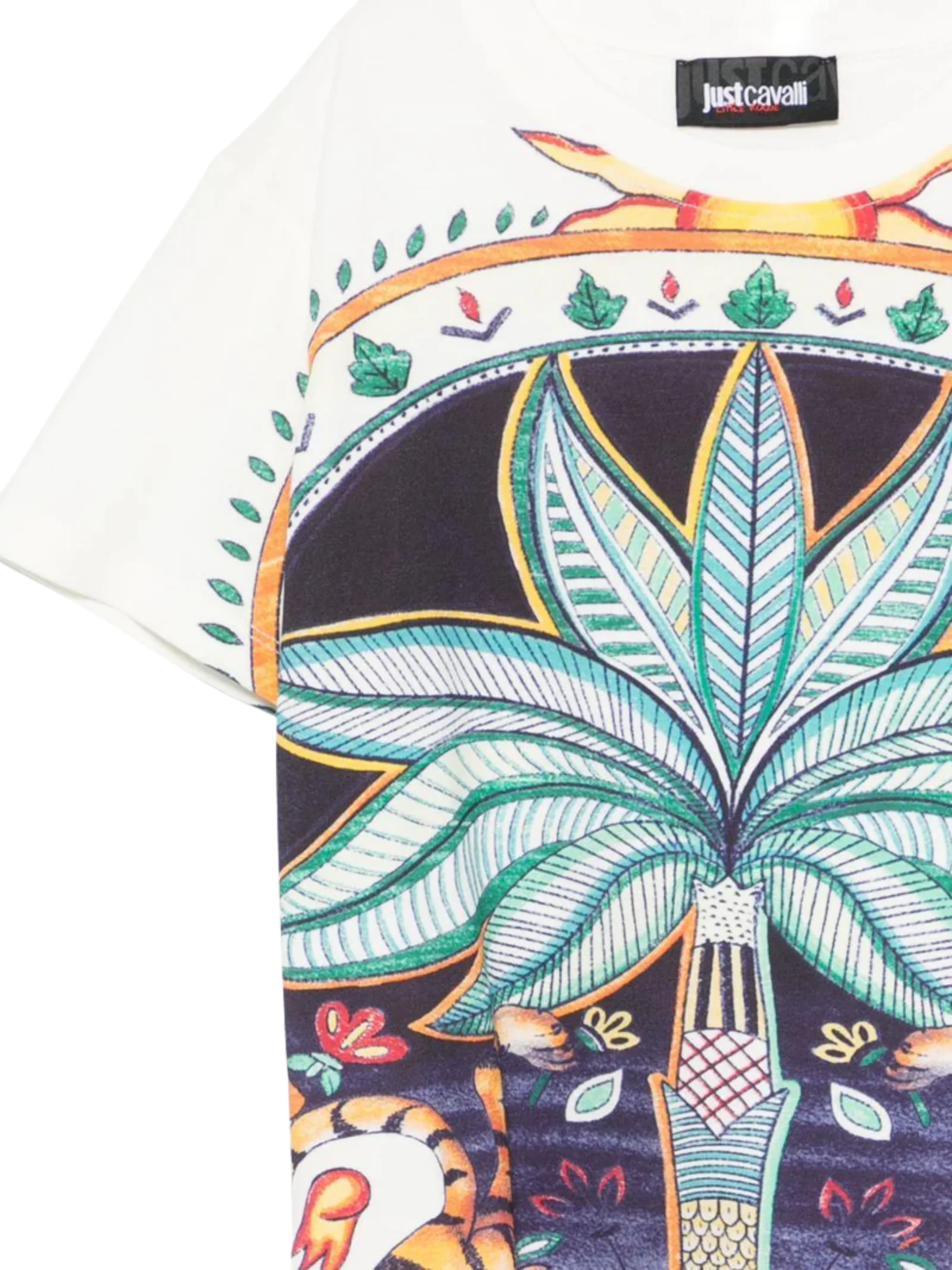 T-shirt Just Cavalli bianca con grafica multicolor - Image 3