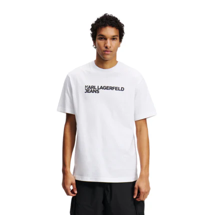 T-Shirt Karl Lagerfeld bianca con logo - Image 2