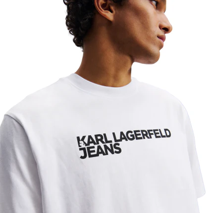 T-Shirt Karl Lagerfeld bianca con logo - Image 3
