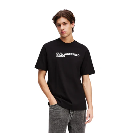 T-Shirt Karl Lagerfeld nera con logo - Image 2
