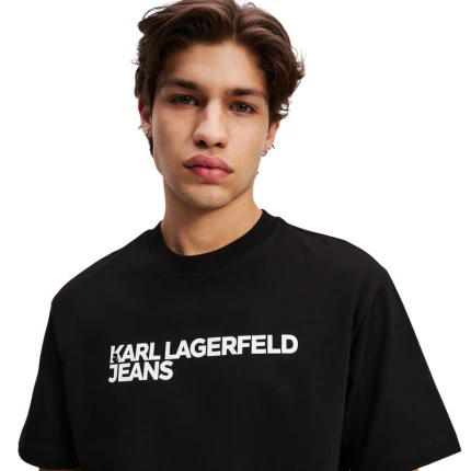 T-Shirt Karl Lagerfeld nera con logo - Image 3
