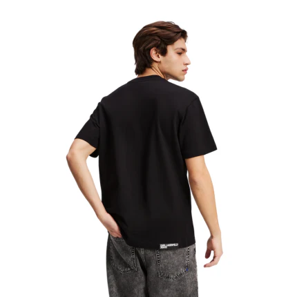 T-Shirt Karl Lagerfeld nera con logo - Image 4