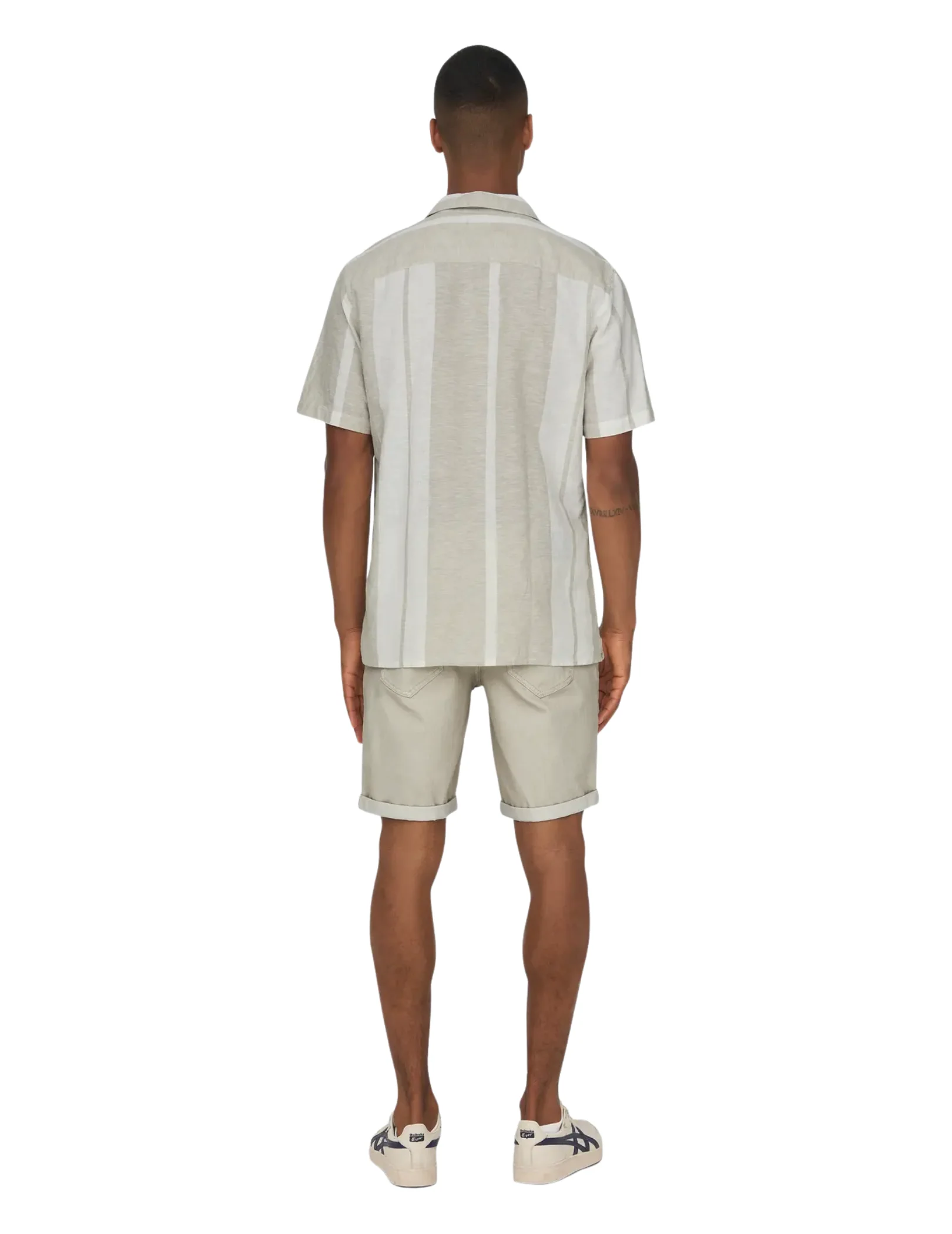 T-Shirt Only & Sons a righe larghe beige - Image 4