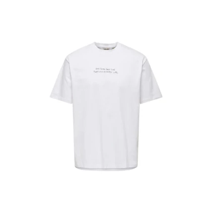 T-Shirt Only & Sons bianca con stampa frontale
