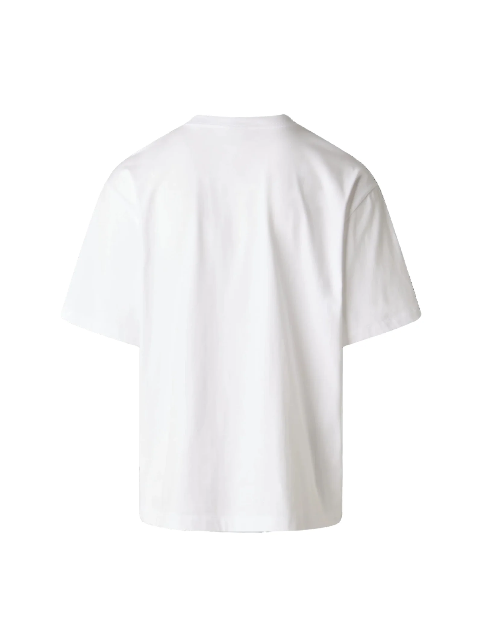 T-Shirt over The North Face bianca con logo azzurro - Image 2