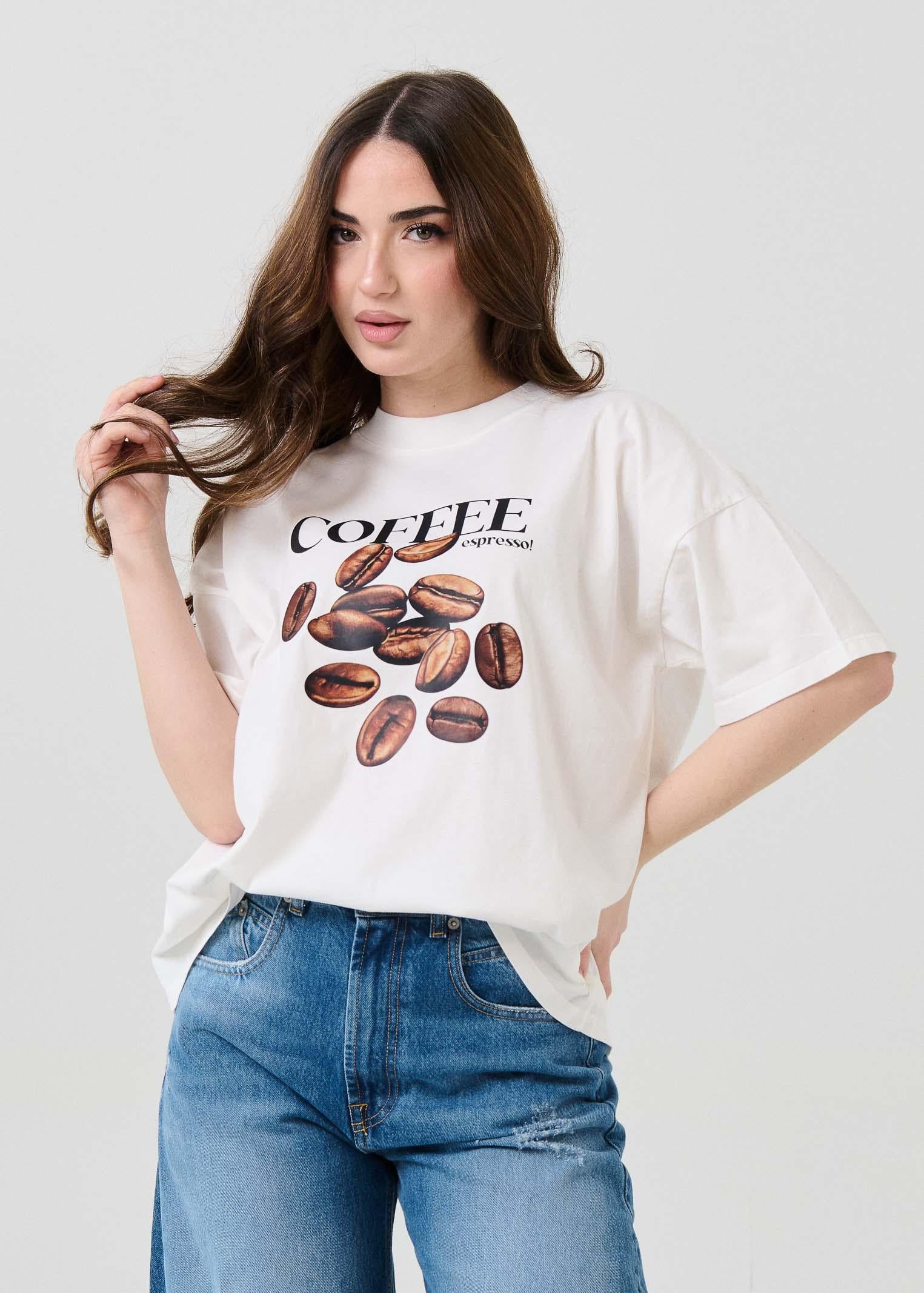 T-Shirt over Vicolo bianca "Coffee Espresso"
