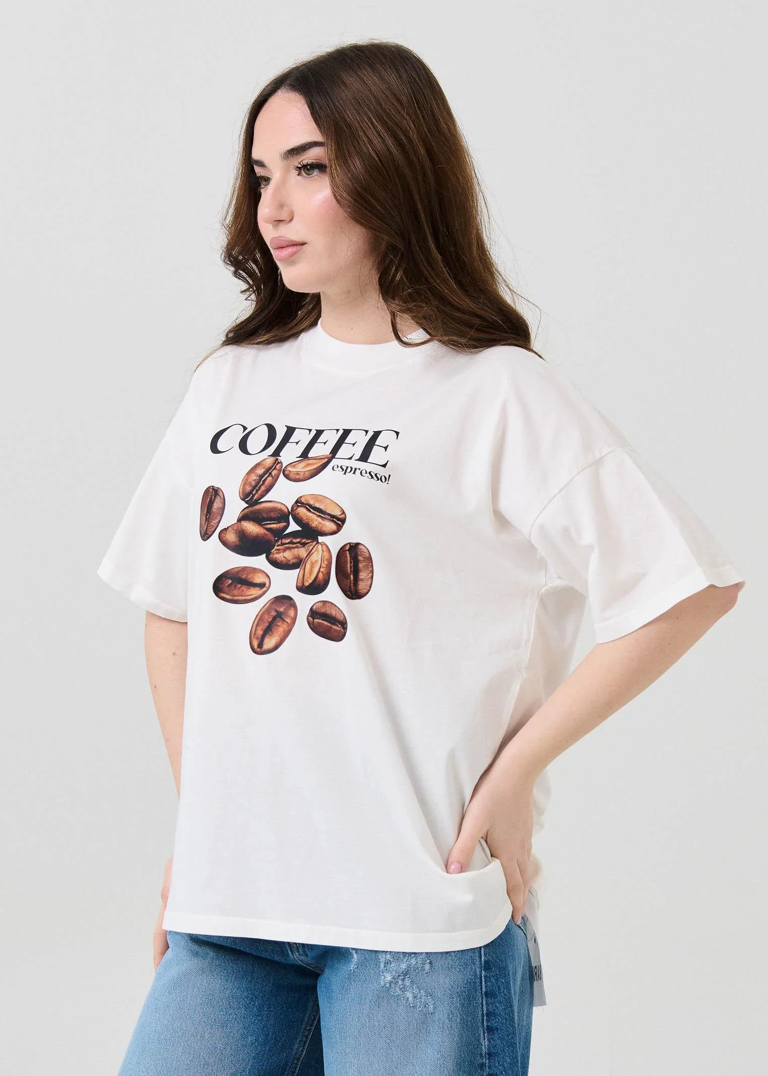T-Shirt over Vicolo bianca "Coffee Espresso" - Image 2