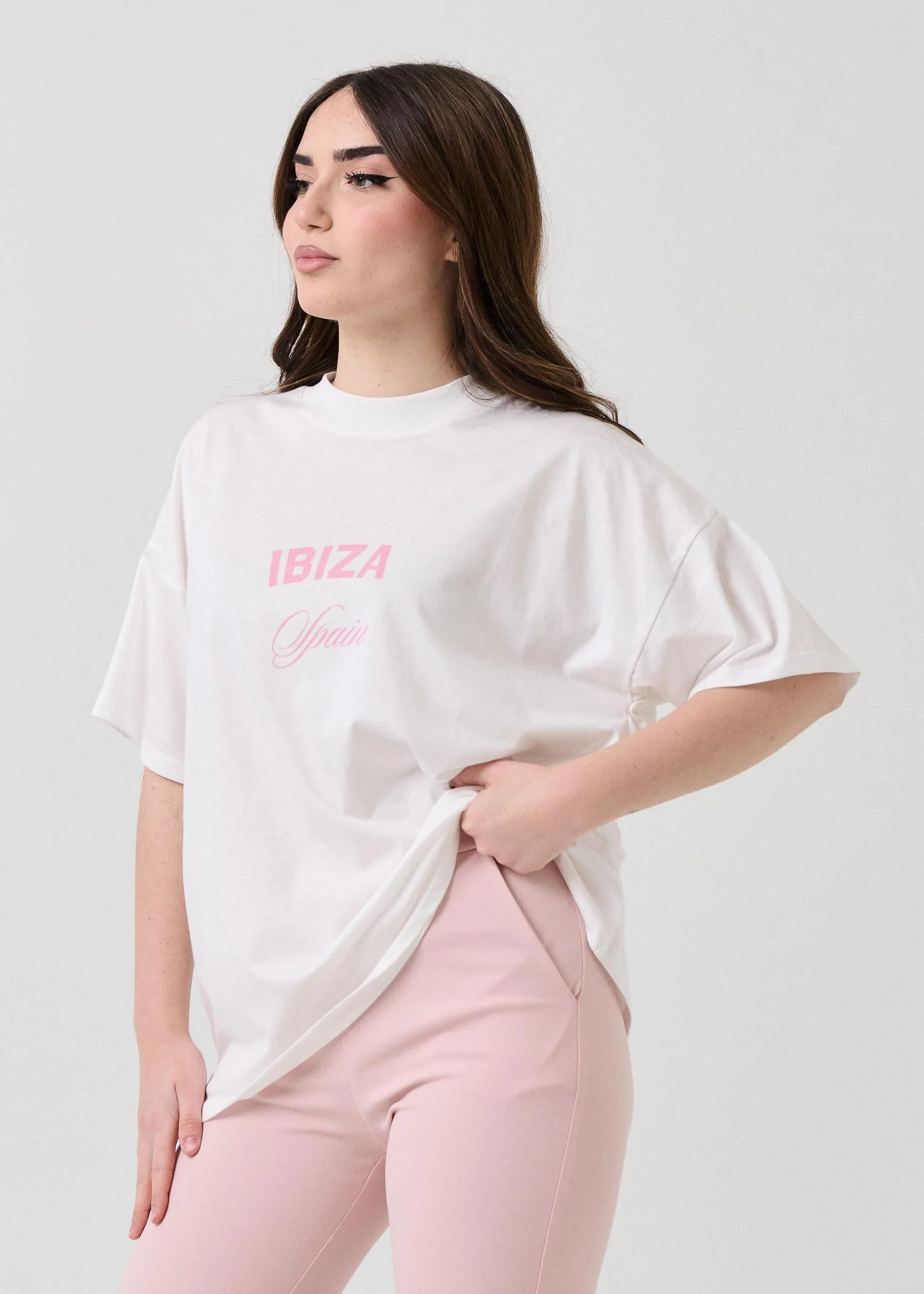 T-Shirt over Vicolo bianca con stampa "Ibiza spain" - Image 2